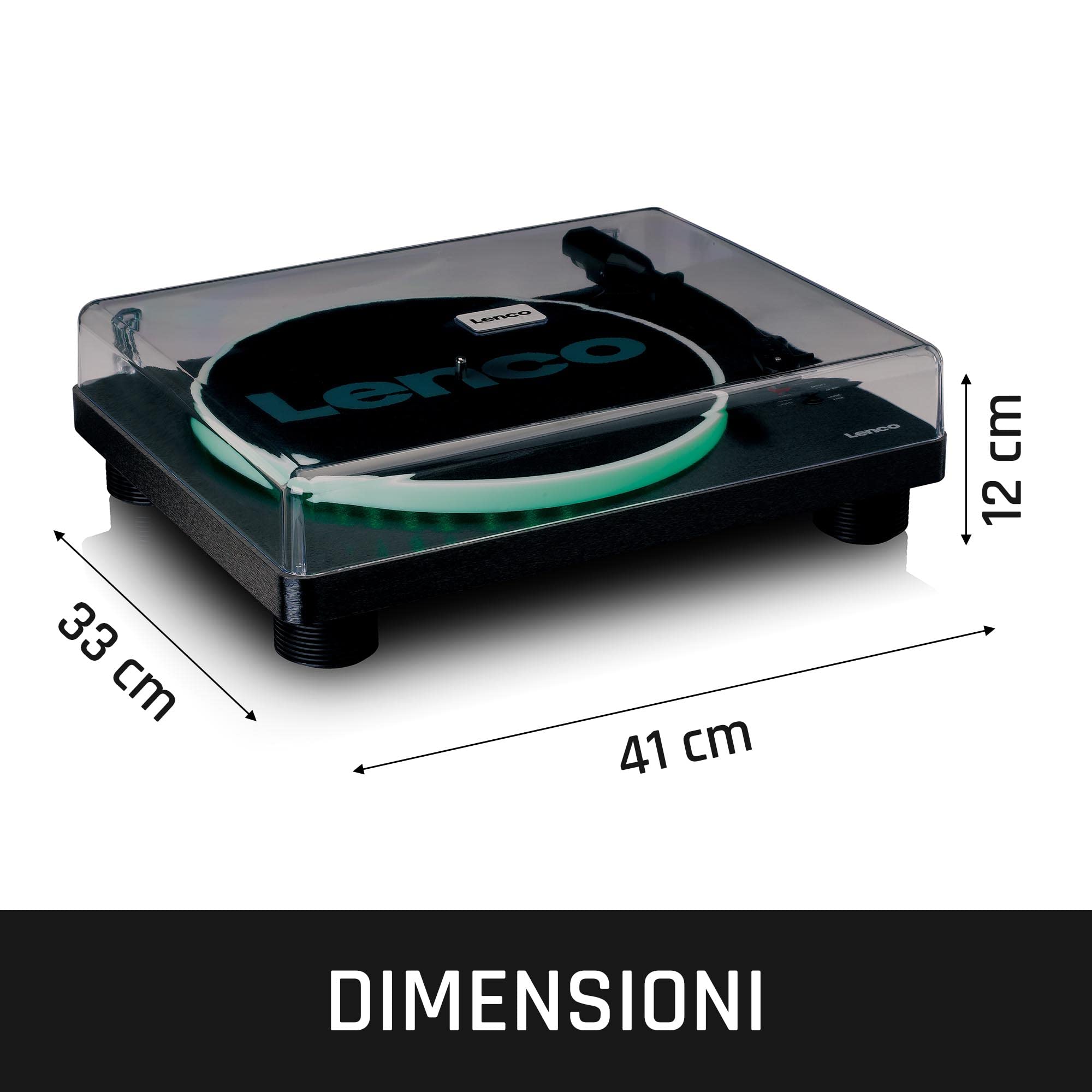 Lenco LS-50LED Giradischi USB, con altoparlanti e amplificatore, 2 x 3 W
