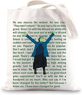 Wicked Musical Canvas Tote Bag Elphaba And Glinda Gifts Broadway Wicked Shoulder Bag Broadway Musical Merchandise