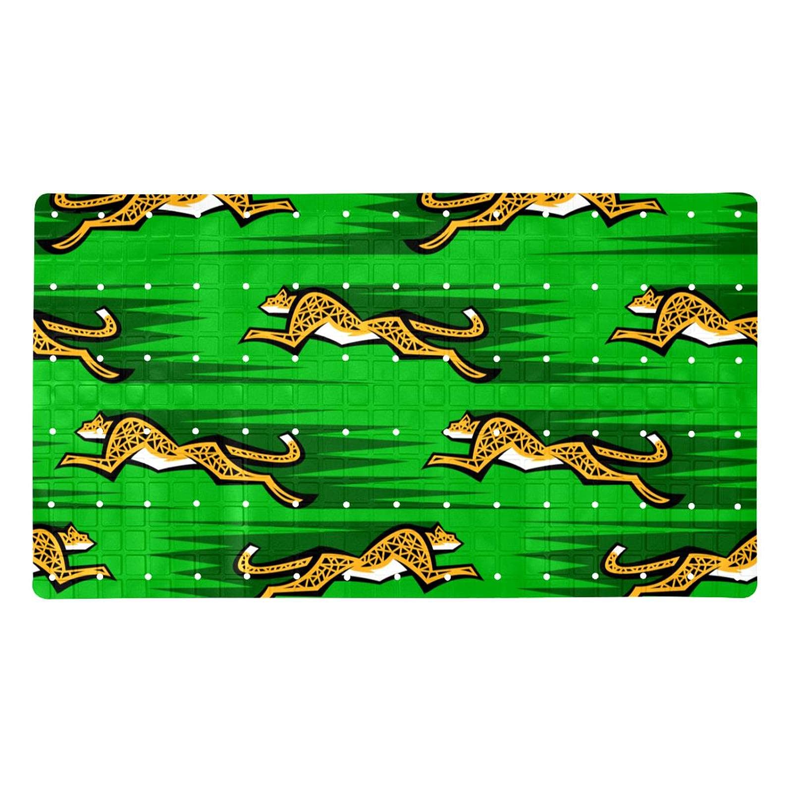 Tapis de bain antidérapant 40x70 cm vert guépard pour douche