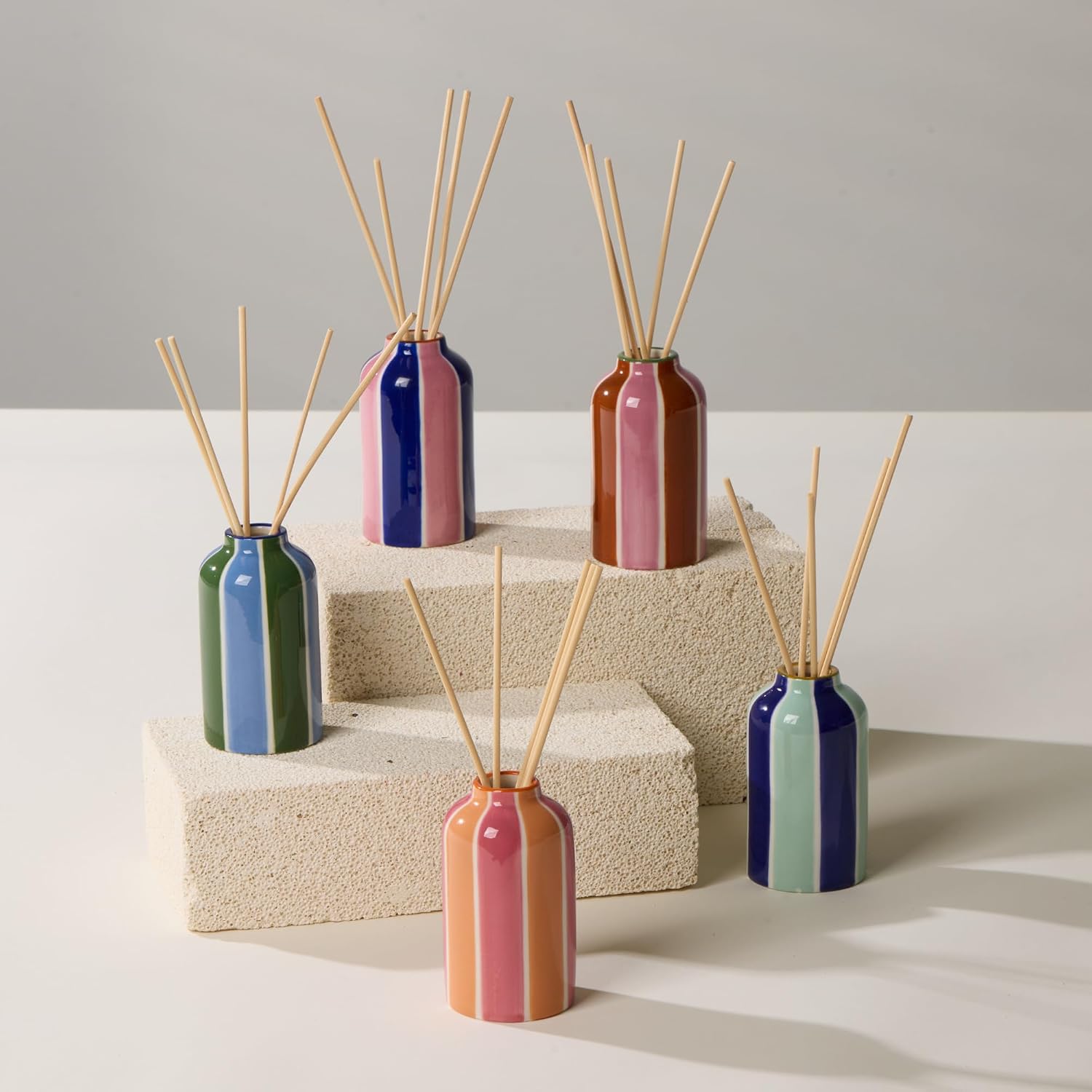 Paddywax A Dopo Reed Diffuser, Orange Blossom, 4 fl oz | Wooden Reeds, Long Lasting Home Fragrance Oil, Hand Painted Ceramic Vessel, Decorative Scent for Home, Giftable Box
