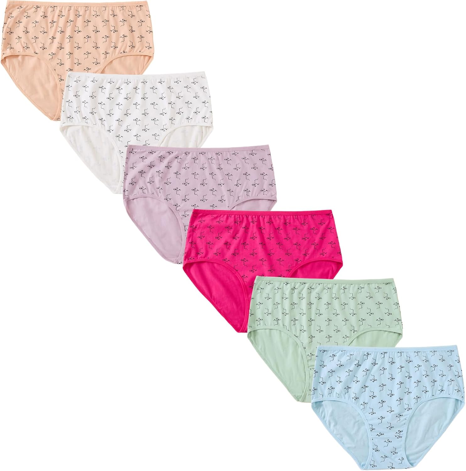 6 Pack Womens Cotton Underwear Ladies Panties Plus Size XL-5XL Mid High Waist Brief Full Coverage Comfort - Image 2