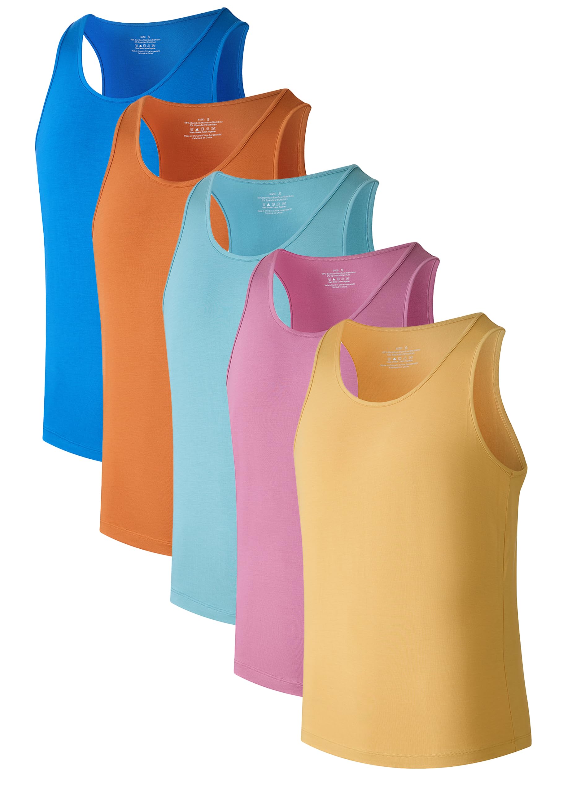EA'S SECRET 3/5er Pack Bambus Unterhemd Herren Tank top Unterhemden Classic Rundhalsausschnitt Tank Top Herren Weich Arbeitstshirts