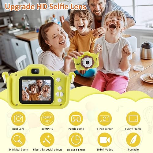Miniatura 2 de NIDOOT Cámara para niños, cámara digital HD para selfie 2023, cumpleaños para niñas y niños de 3 a 12 años, cámara para niños pequeños, cámara para