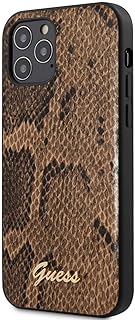 Guess GUHCP12MPUSNSMLBR Script Python Collection - Funda para iPhone 12/12 Pro 6,1", Color marrón