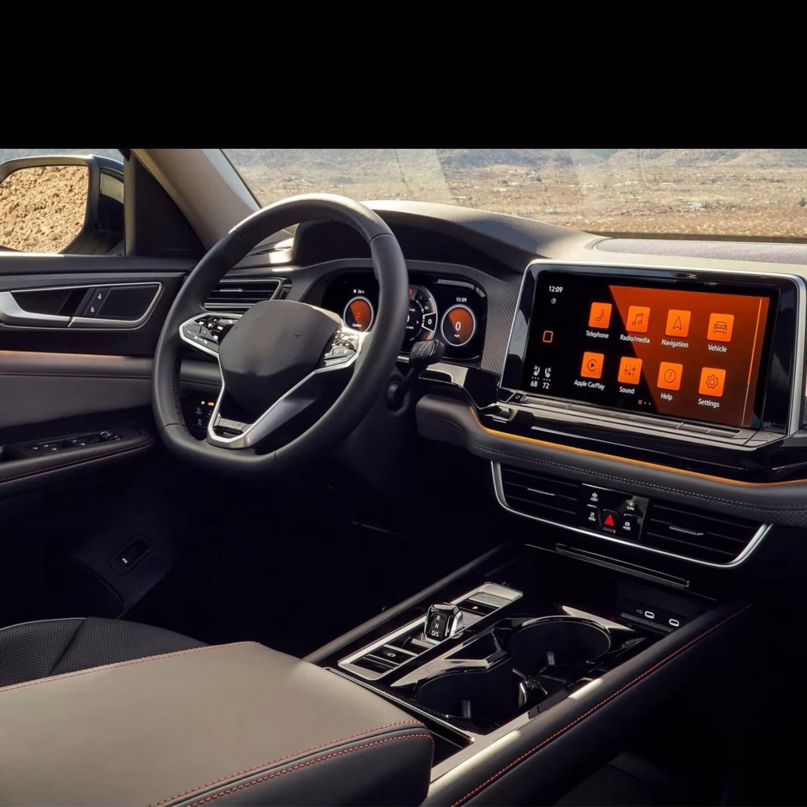 Pellicola Protettiva in Vetro temperato AntiGraffio per Schermo LCD di Navigazione da 12 Pollici per VW Atlas 2024