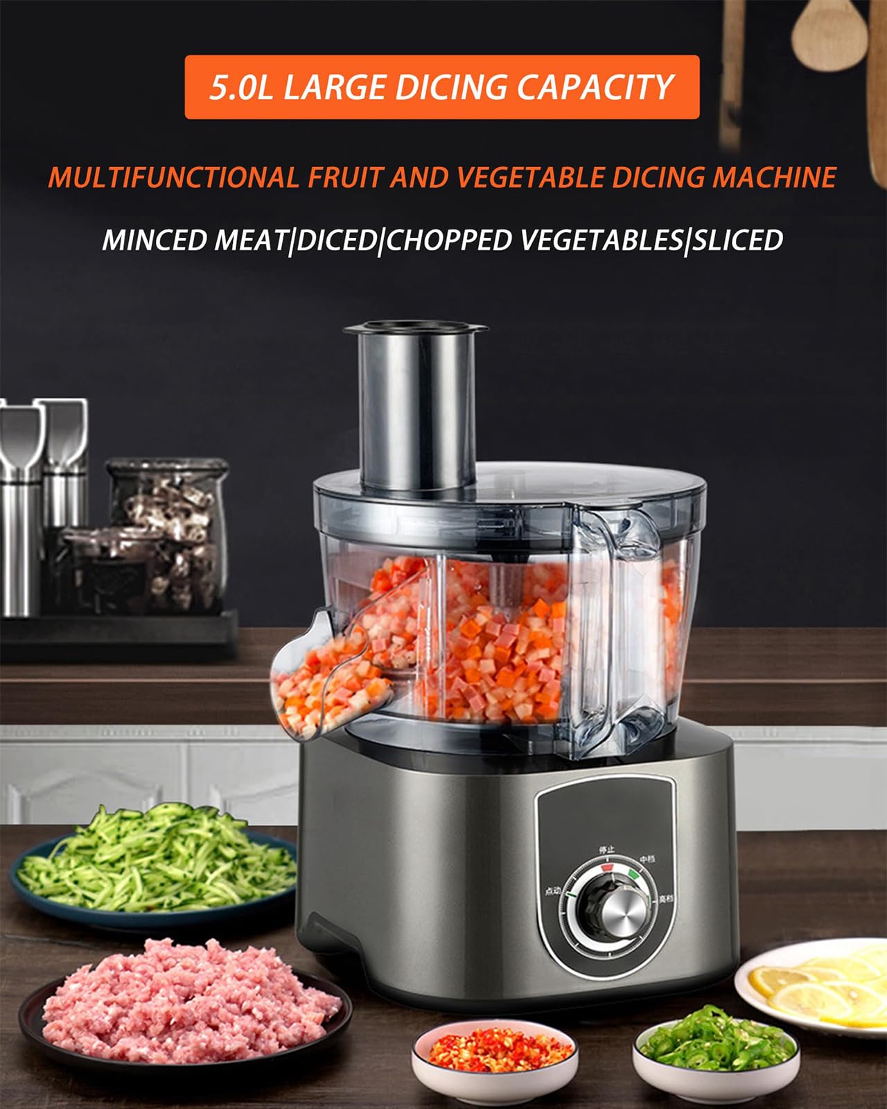 Affettatrice Elettrica per Alimenti con Uscita di Grande Diametro E Parti Rimovibili per Cucine Professionali.
