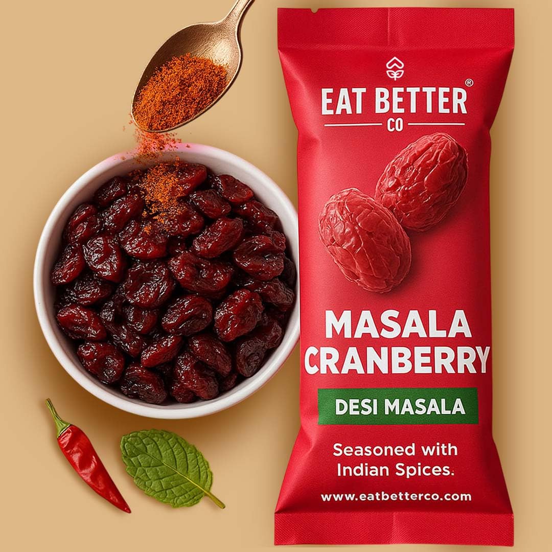 Eat Better Co Chatpata Cranberry Healthy Snacks Spicy & Tangy Dried Cranberries Dry Fruit (40 grams)-image-29