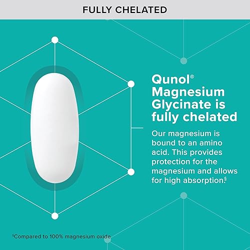 Miniatura 3 de Qunol Glicinato de magnesio 300 mg, suplemento de magnesio quelatado 100% glicinato, tabletas de 150 ct