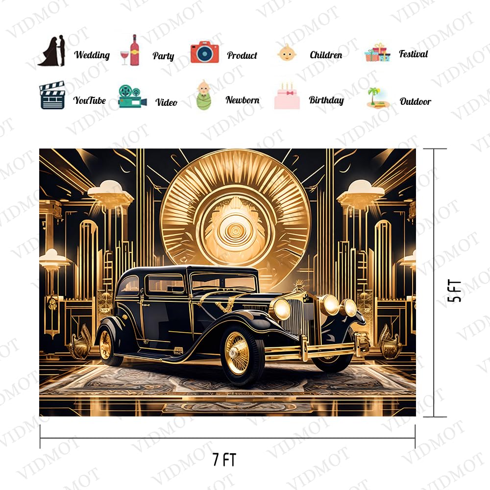 Amazon.com : VIDMOT Roaring 20s Background 7x5ft Black Gold