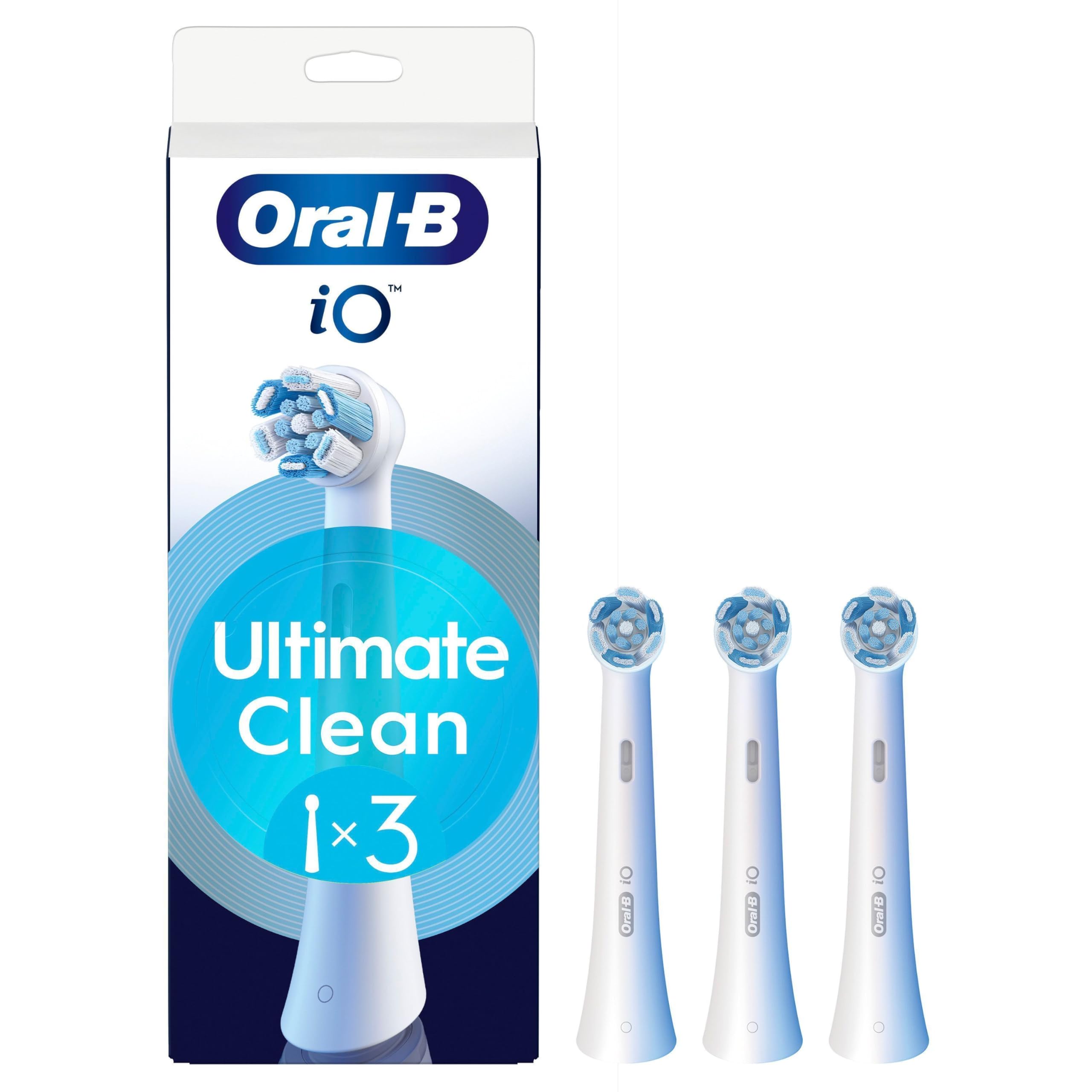 Oral-B iO Series Ultimate Clean Aufsteckbürsten, Original Rundköpfe, CrissCross-Borsten, Plaque-Entfernung, 3