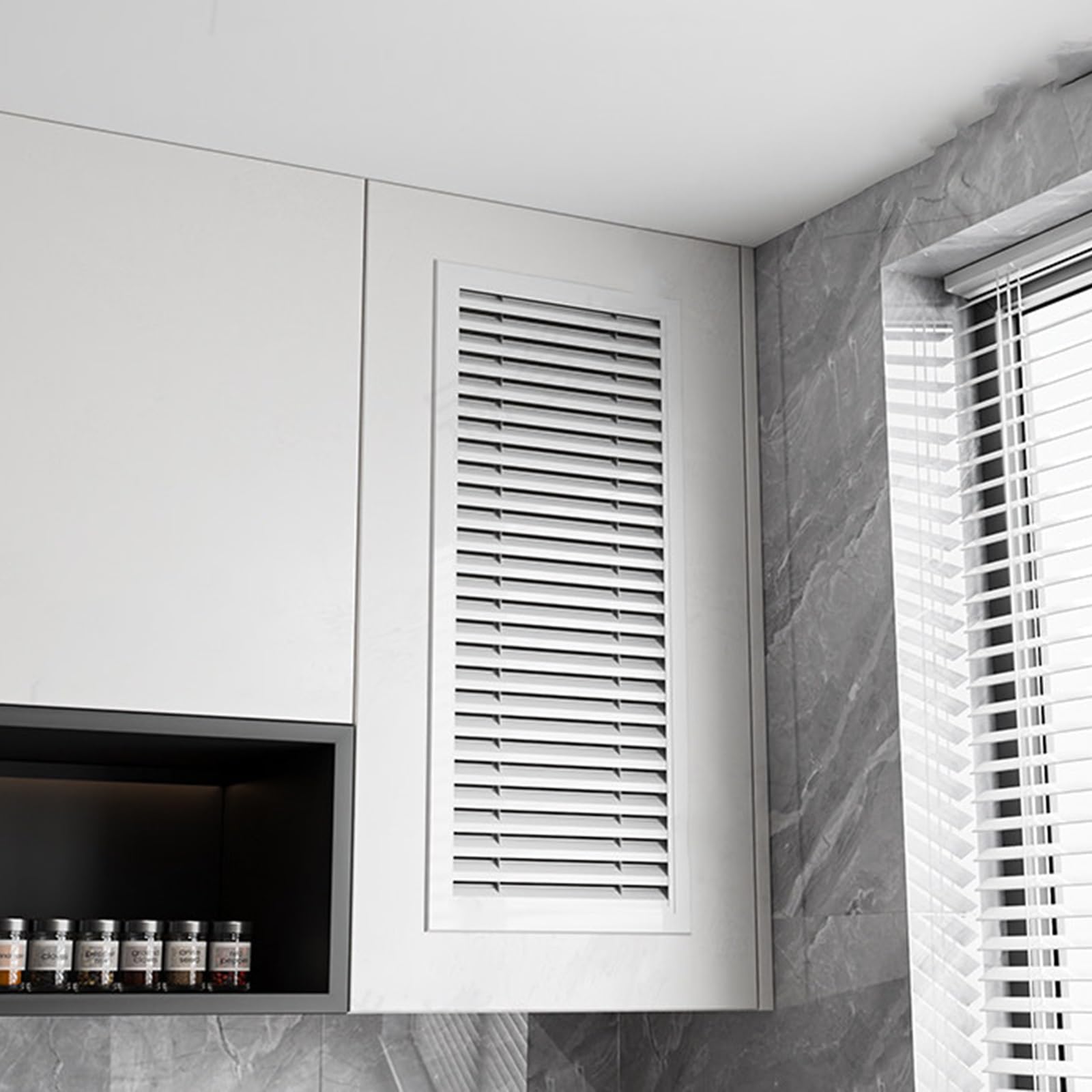 lüftungsgitter Aluminium-Schrank-Entlüftungsabdeckung, Weiß, Lüftungsgitter Mit Lamellen, Dekorative Luftrückführungs-Entlüftungsabdeckung(50x65cm/20x26in)
