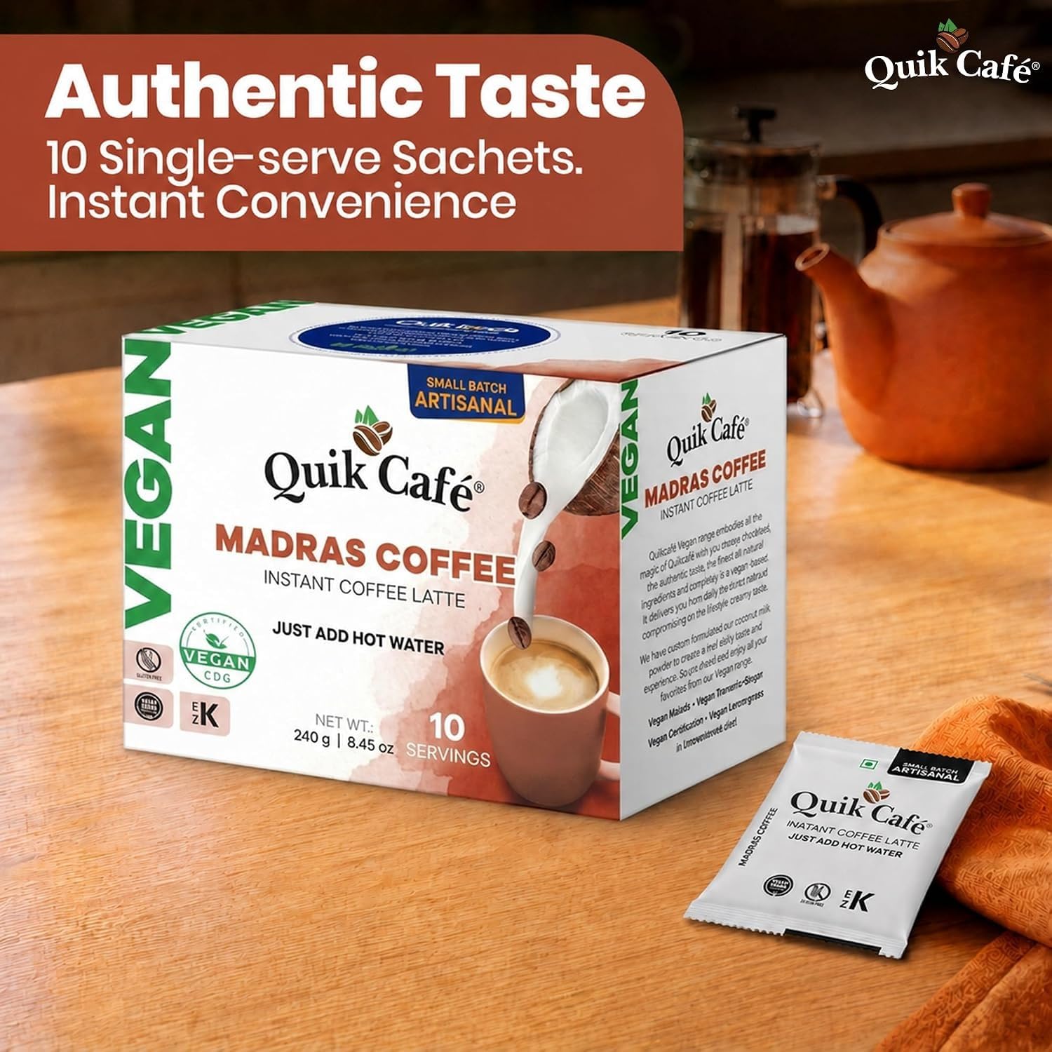 QuikCafé Instant Vegan Madras Coffee, 33.8 Oz image 4