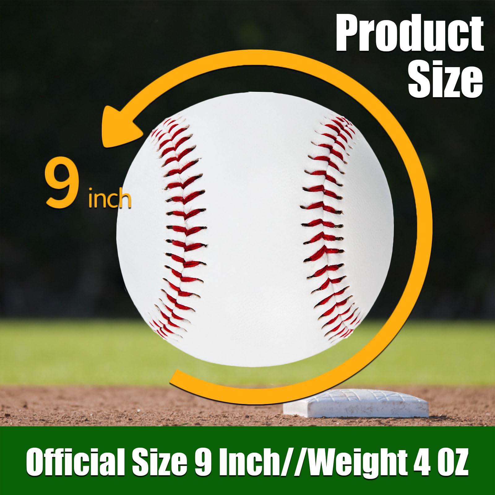 Pelotas de béisbol de tamaño oficial para entrenamiento de béisbol, paquete de 12 pelotas de béisbol en blanco para jóvenes y niños, pelotas de béisbol para juegos de liga, lanzamiento,
