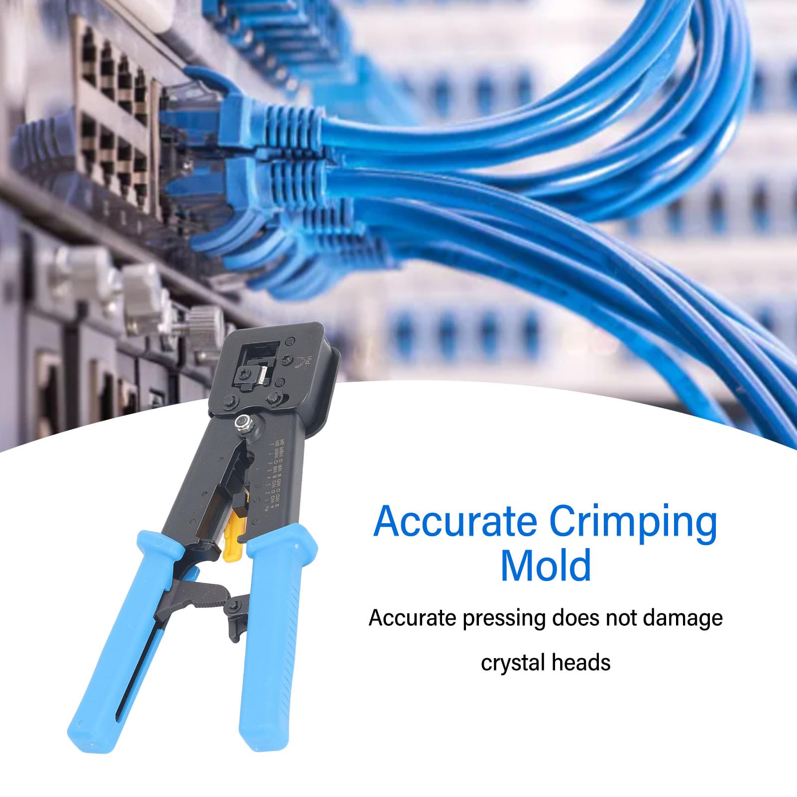 Crimpatrice per Cavi Dati, Superficie Anodizzata Nera Resistente Alla Ruggine Set di Crimpatura Ethernet Durevole Buona compatibilità Ampia Applicazione per l'installazione di
