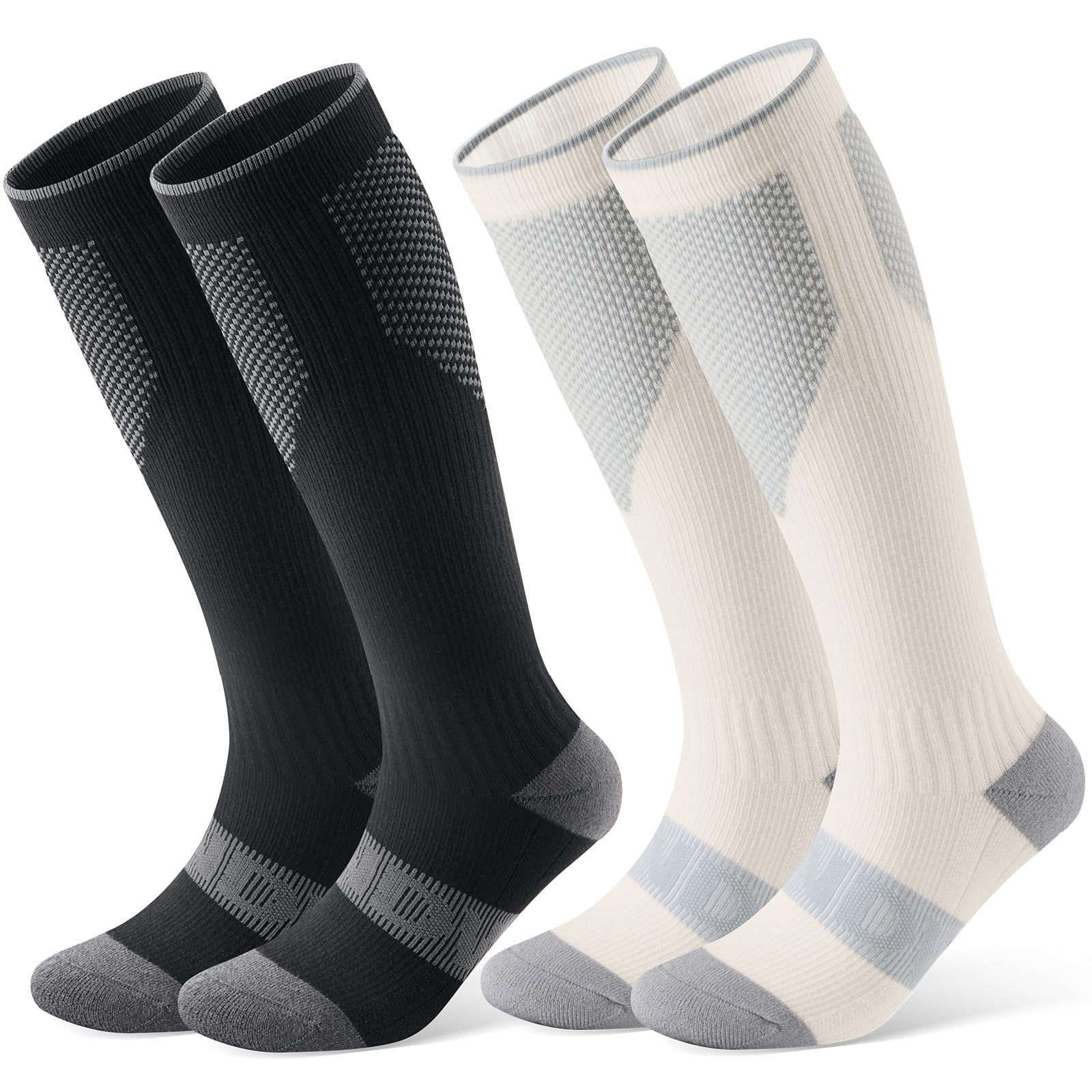 findway Lot de 2 paires de chaussettes de ski thermiques en laine mérinos pour le snowboard et l'hiver - Chaussettes chaudes pour homme et femme