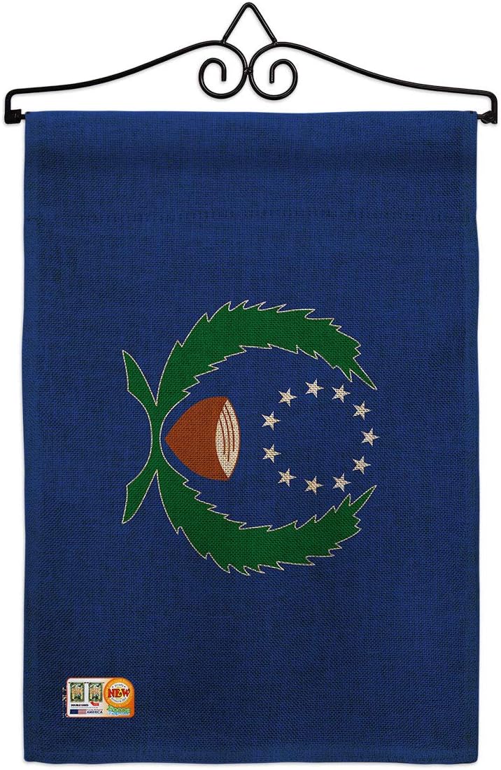 Pohnpei Burlap Garden Flag Set Wall Hanger Regional Nationality Nation International World Country Particular Area Small Decorative Gift Yard House Banner Double-Sided Made In USA 13 X 18.5