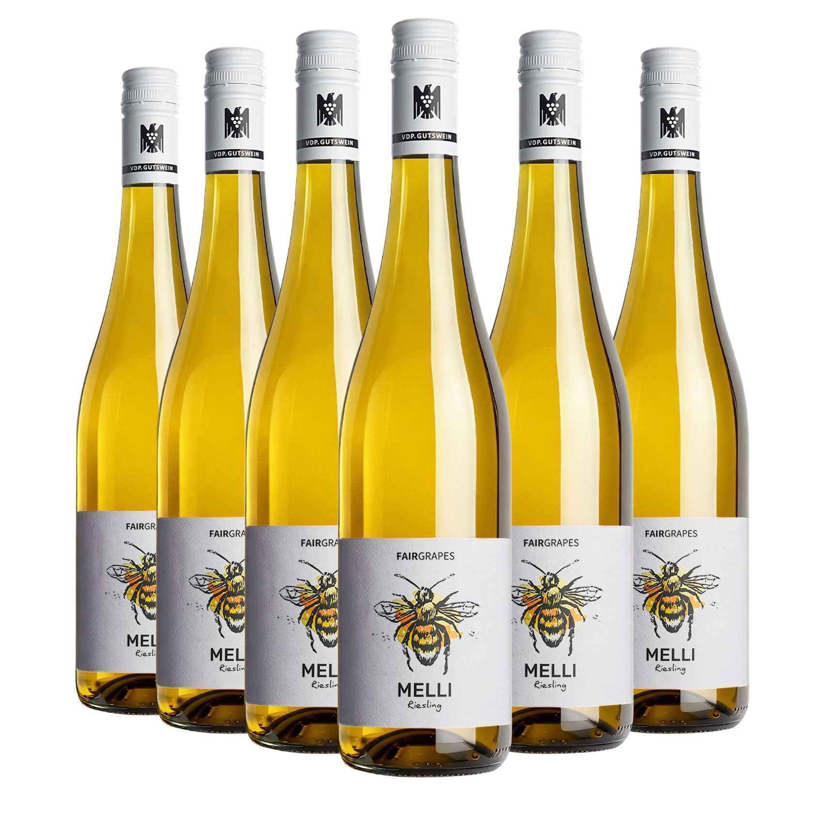 FairGrapes Riesling »Melli« | 89+ Punkte Falstaff | VDP.Gutswein | 2023 Weißwein Trocken | Limette & Grapefruit | Geschenkidee (6 x 0.75 l)