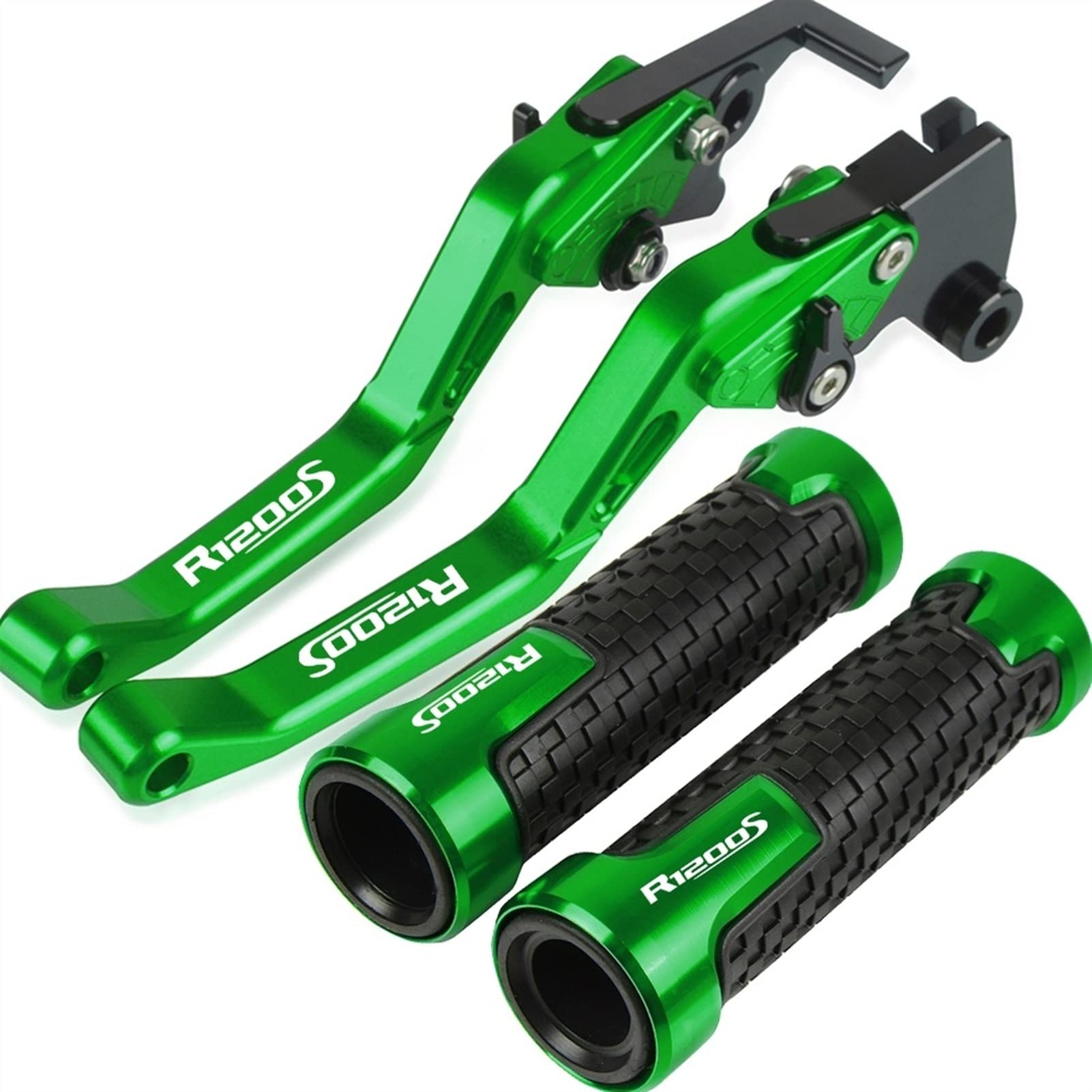Vtaiex Green Motorbike Accessories For Bmw R1200s R 1200S 2006 2007 2008 Motorcycle Accessories Adjustable Brake Clutch Levers Handle Handlebar Grips(Green)
