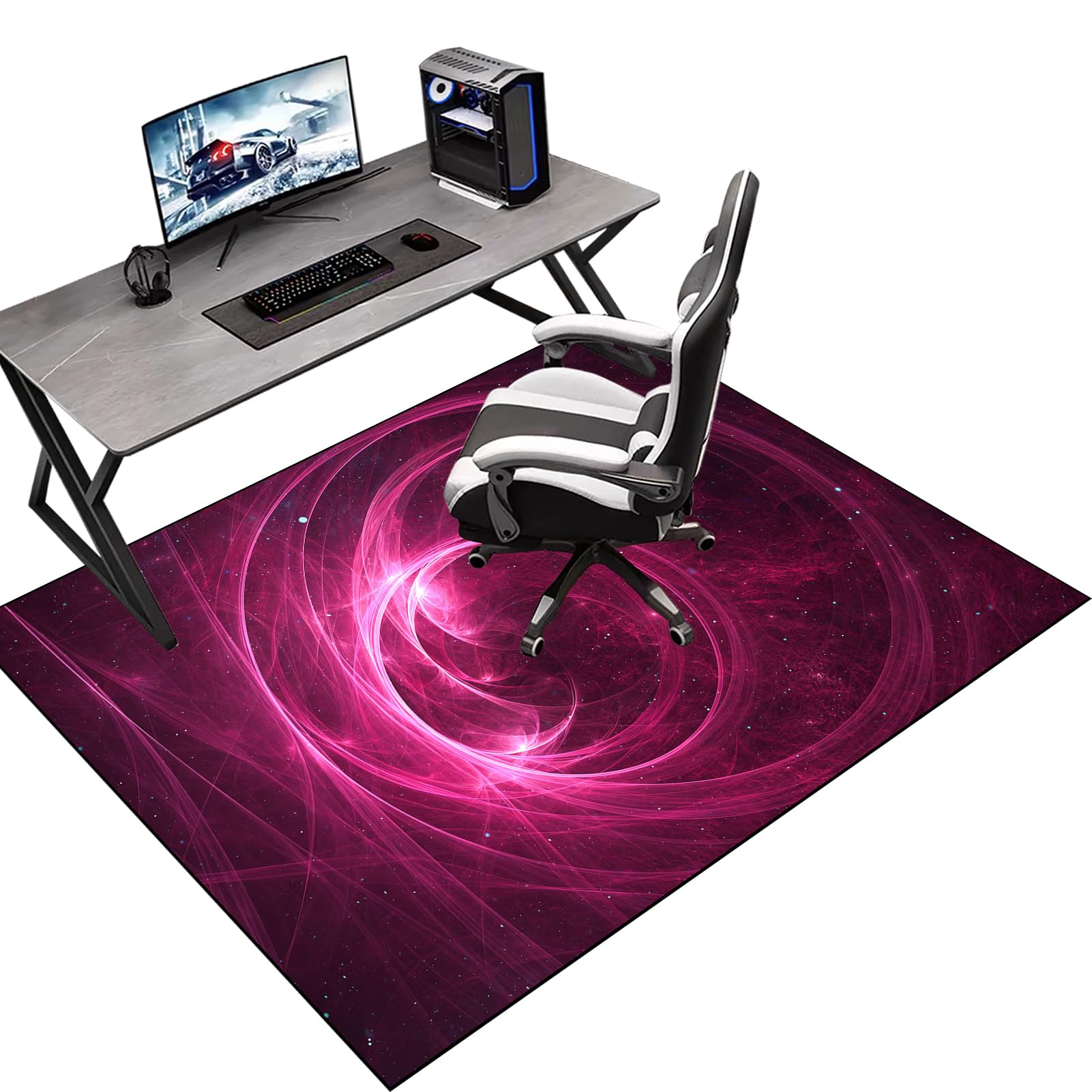 Protective Floor Protector Mat, Office Chair Mat for Carpeted Floor, Gaming Chair Mat Non-Slip, Chair Mat Carpet Protector for Low Pile Carpets, Floor Mat for Computer Desk Chairs 180 x 200 cm