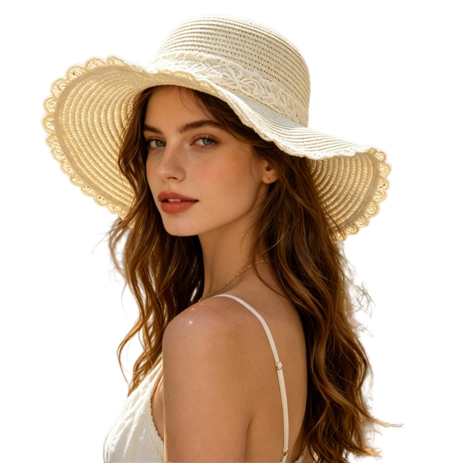 Cappellino da Baseball,Cappello Pescatore Elegante Bow Sun Cappello per Le Donne, Leggero di Vacanza Ampio Bordo Viaggi in Spiaggia E Usura Quotidiana-nz478-khaki