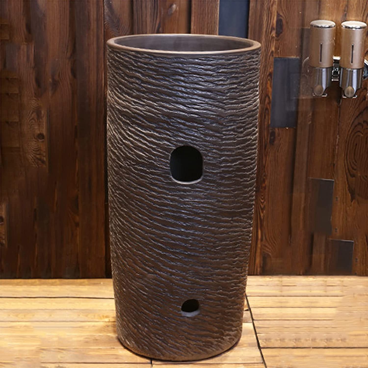 Wolnostojąca umywalka łazienkowa na cokole, Art Hotel Home, umywalka łazienkowa z podstawą, ceramiczna umywalka rzemieślnicza, umywalka łazienkowa z p(B bez lustra)