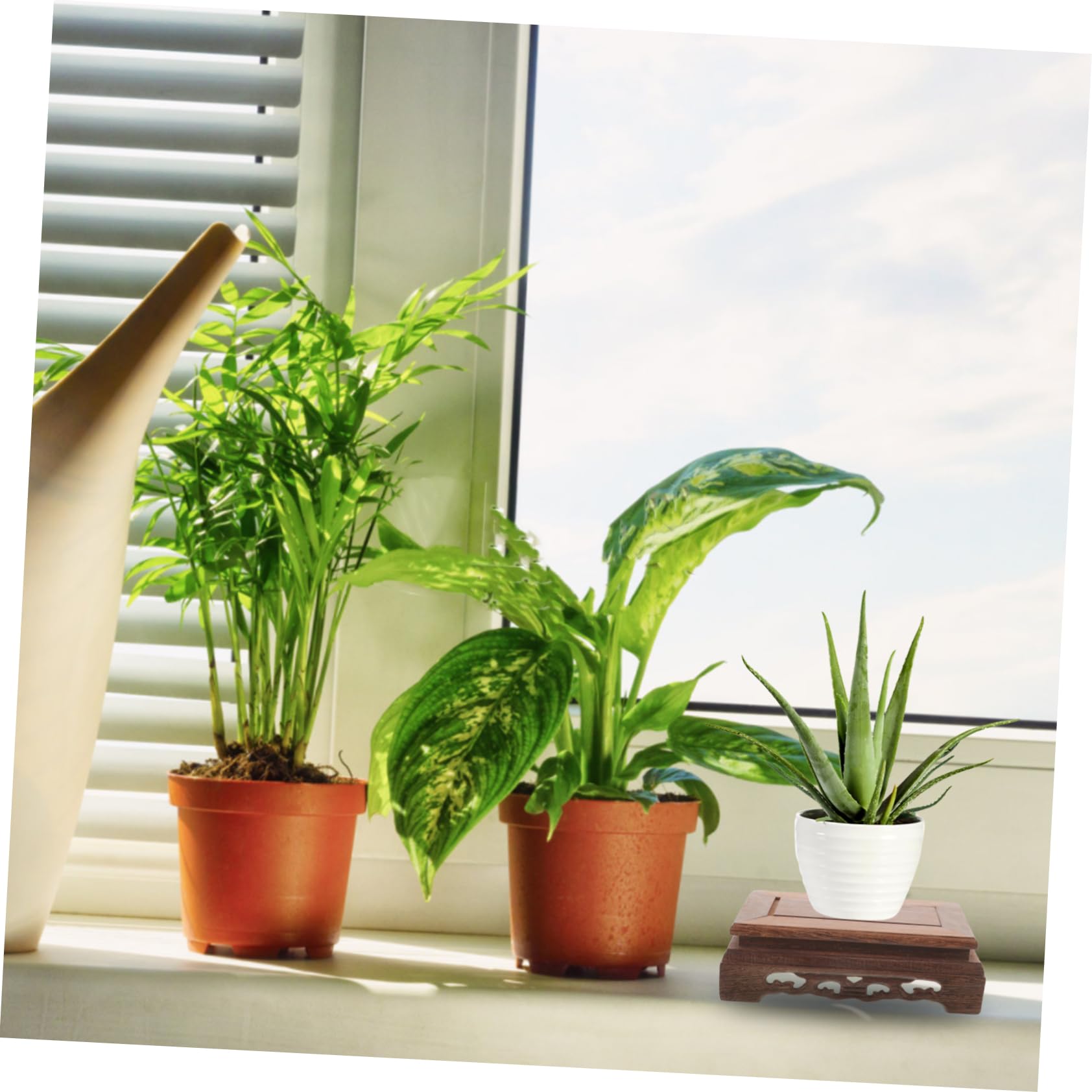 POPETPOP 4 Pièces Plante en Pot sur Pied Plantes Plante De Soutien Grand Support pour Plante sur Pied Porte-Plante D'intérieur Support De Jardinière pour La Maison Colonne Montante en Bois