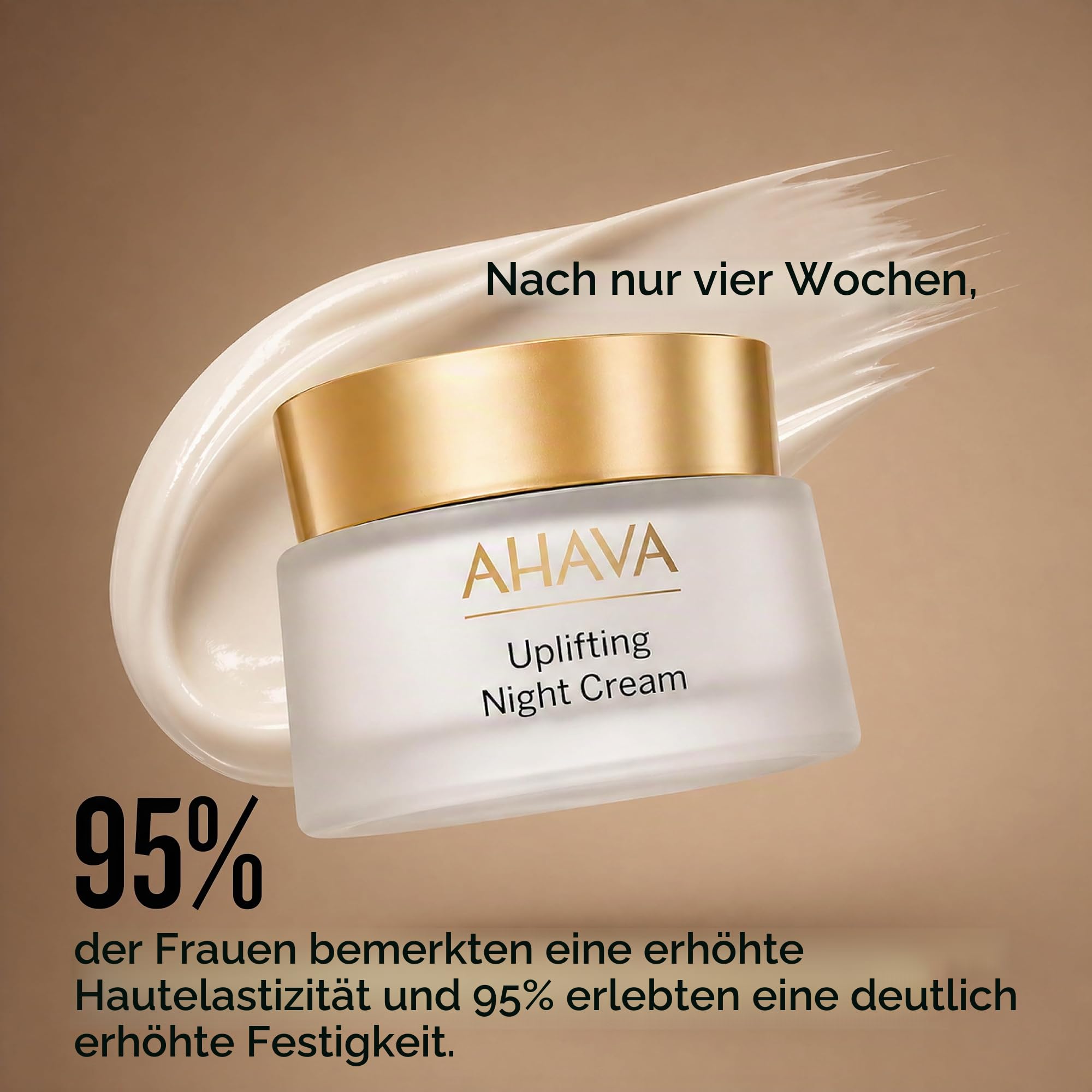 AHAVA Uplift Nachtcreme - Reichhaltige Creme für Straffung & Festigkeit, Anti-Aging Gegen Tiefe Falten, mit Osmoter, Tripeptid 38 & Shea Butter, 1.7 fl.oz