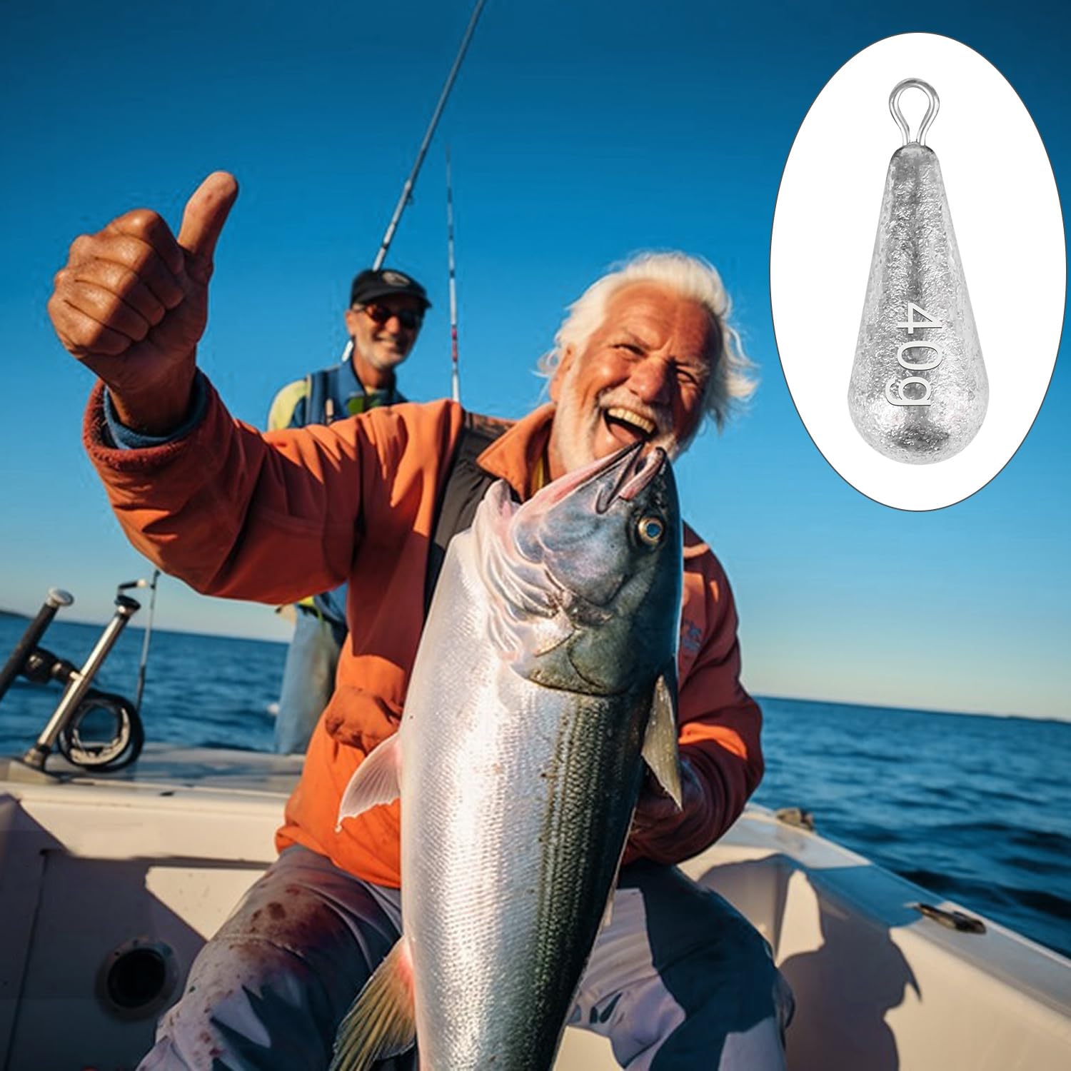 Fzyisw 36 Piezas Plomos de Pesca 5/10/15/20/30/40g Plomos de Pesca Surfcasting, Juego De Pesca Sinker, Kit de Pesas de Pesca para La Pesca Al Aire Libre — view 3