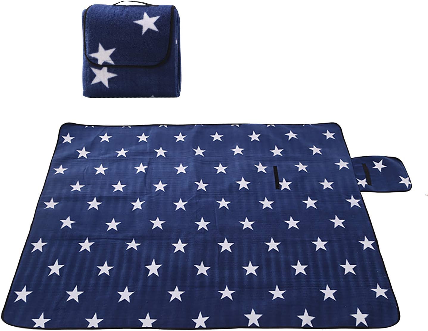 TANGDIAABBCC Uworth Star Extra Large Picnic Blanket Waterproof, Compact Fleece Picnic Rug Portable 200 x 200