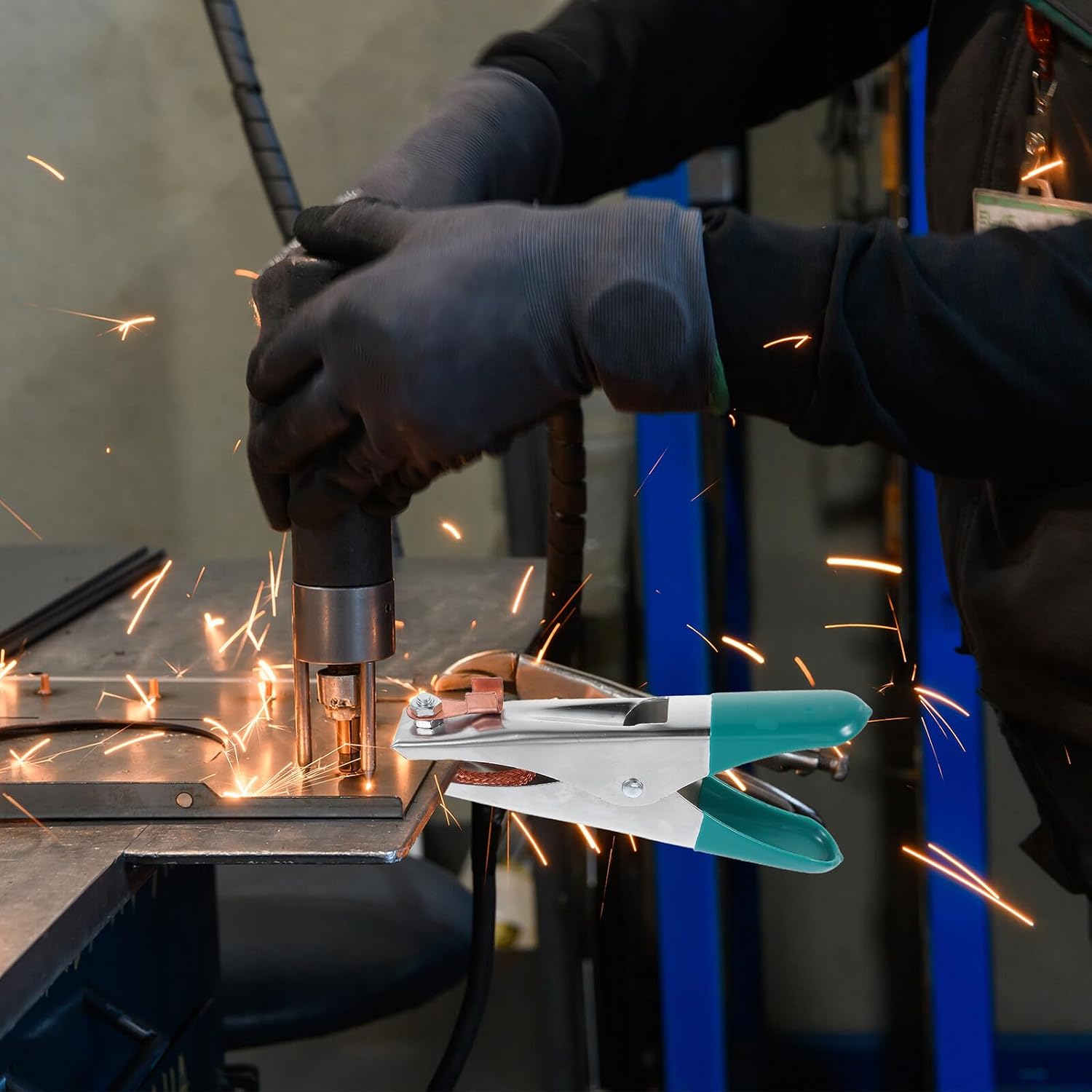 Ipetboom Welding Machine Clamp 500a Large Ground Wire Clamp Tool for Manual Welder and Earth Grounding