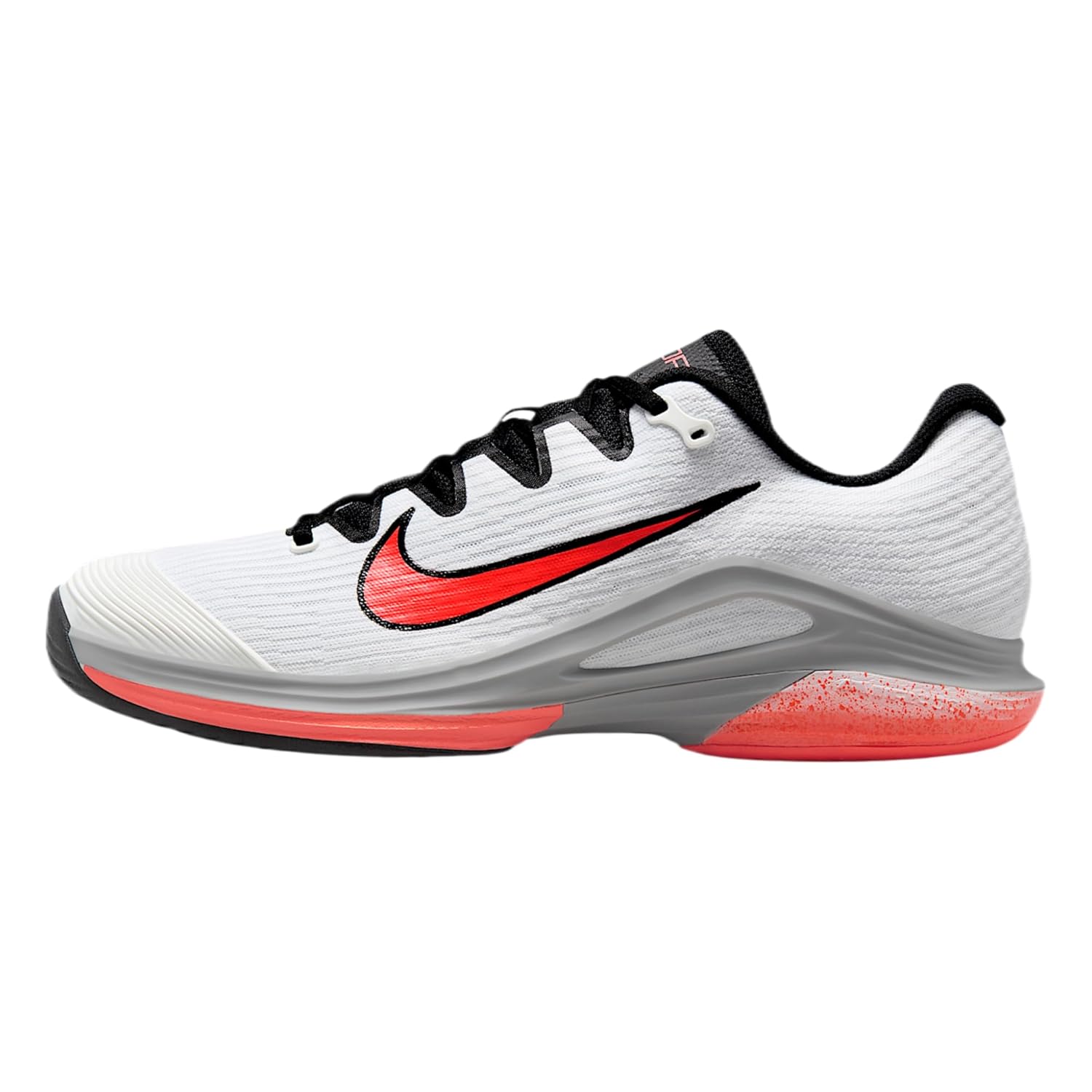 Nike Vapor 12 Mens Hard Court Tennis Shoes White Wolf Grey Hot Lava