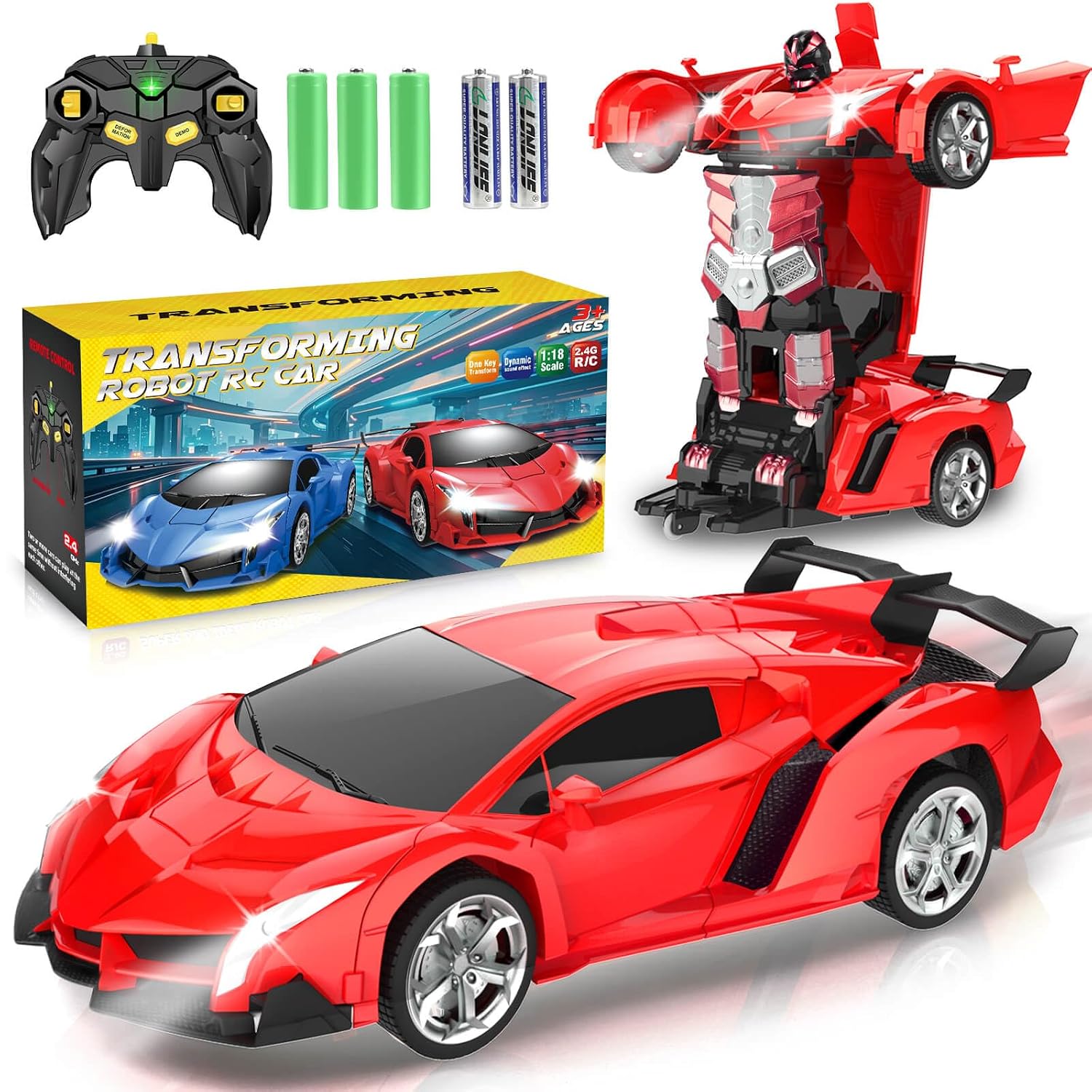 Chridark Remote Control Car Toys - Transforming RC Cars for Kids, Transform Toys Car Robot, Gift Kids Toys for 3 4 5 6 7 8...