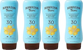 Hawaiian Tropic Everyday Active Lotion Sunscreen SPF 30,8Fl Oz,Hawaiian Tropic Sunscreen SPF 30,Sunblock,Oxybenzone Free-Sunscreen,Broad Spectrum-Sunscreen Pack,8Fl Oz each,(Pack of 4)