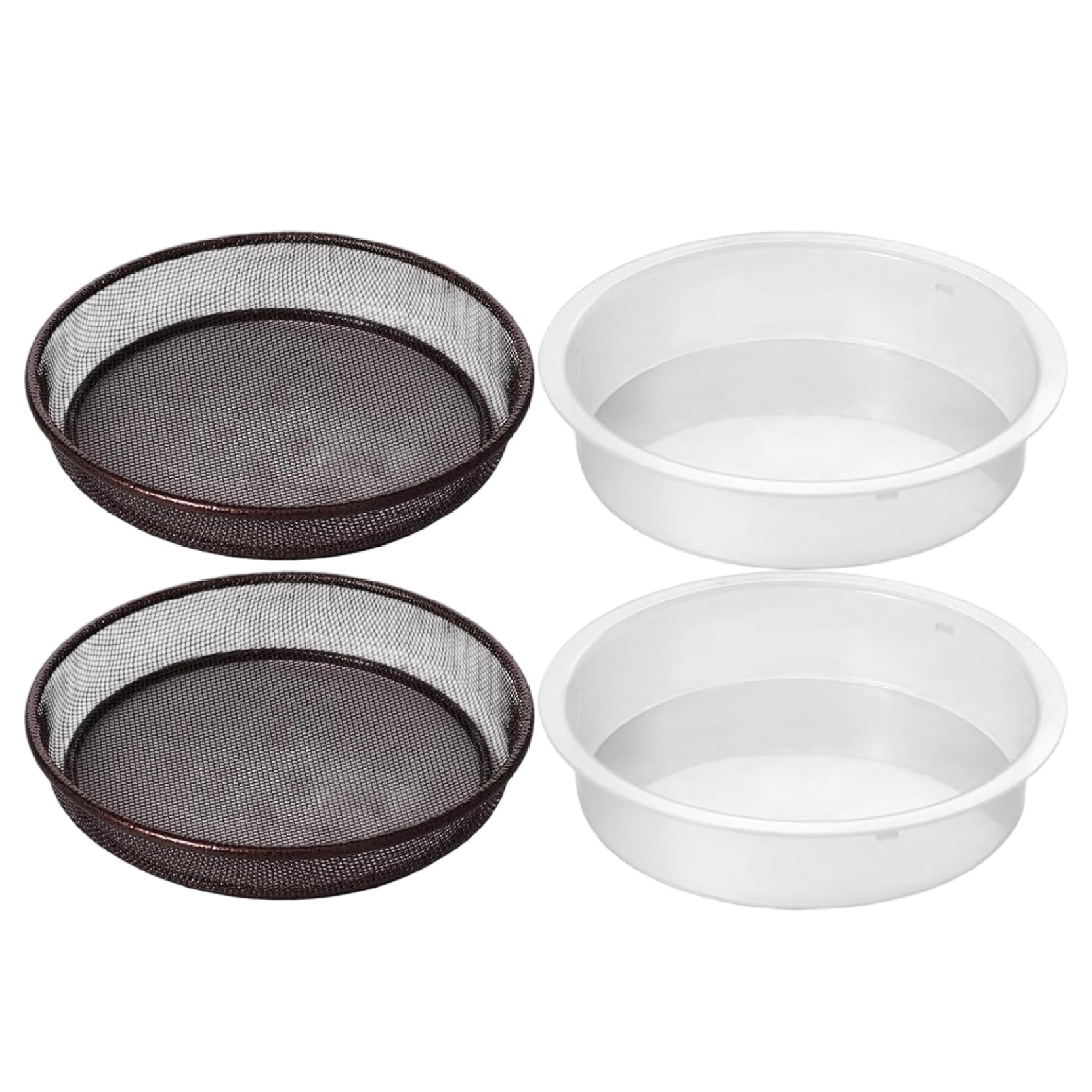 4PCS Bird Feeder Tray Hanging Birdfeeder Birdbath 2 Mesh Trays 2 Water Bowls for Garden Outdoor Wild Bird Feeding Station