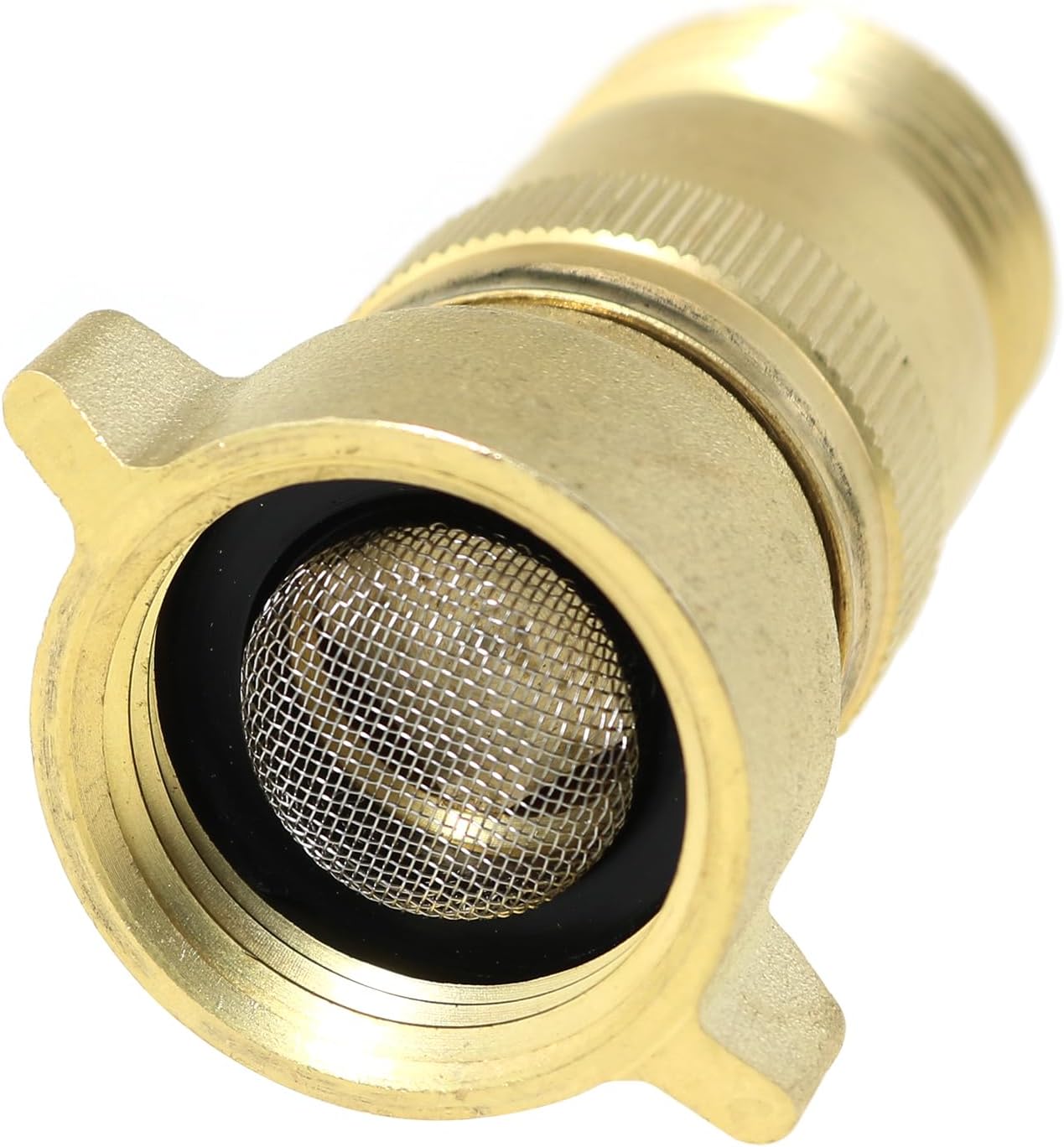 Brass RV Water Pressure Regulator with Filter Screen, RV Camping Water Regulator for Campers, Travel Trailers, RV Plumbing Systems, 40-50PSI