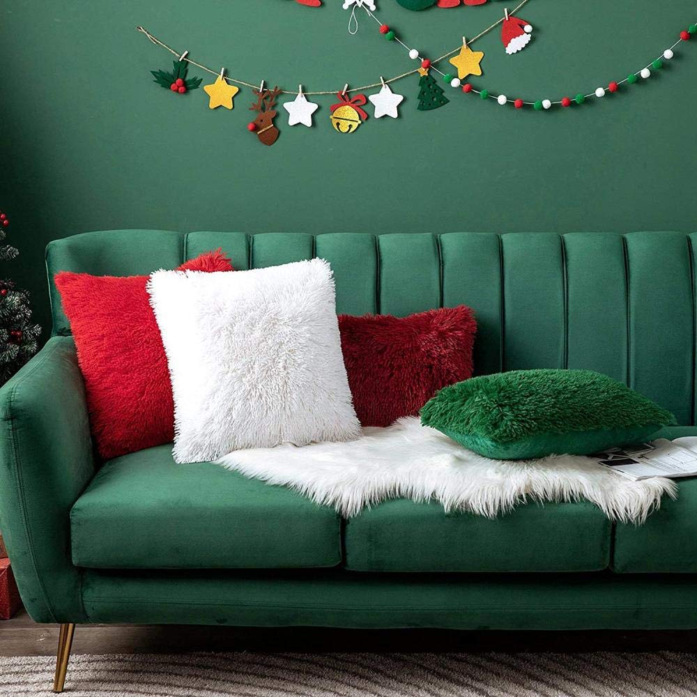 Fodera Per Cuscino Rettangolare 50x50 Cm – Morbido Velluto Finto Lino Bianco Latte Con Cerniera (Set Da 2)