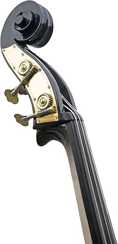 Miniatura 5 de Cecilio Contrabajo vertical negro CDB tamaño 44 con puente ajustable, arco, colofonia y bolsa de concierto