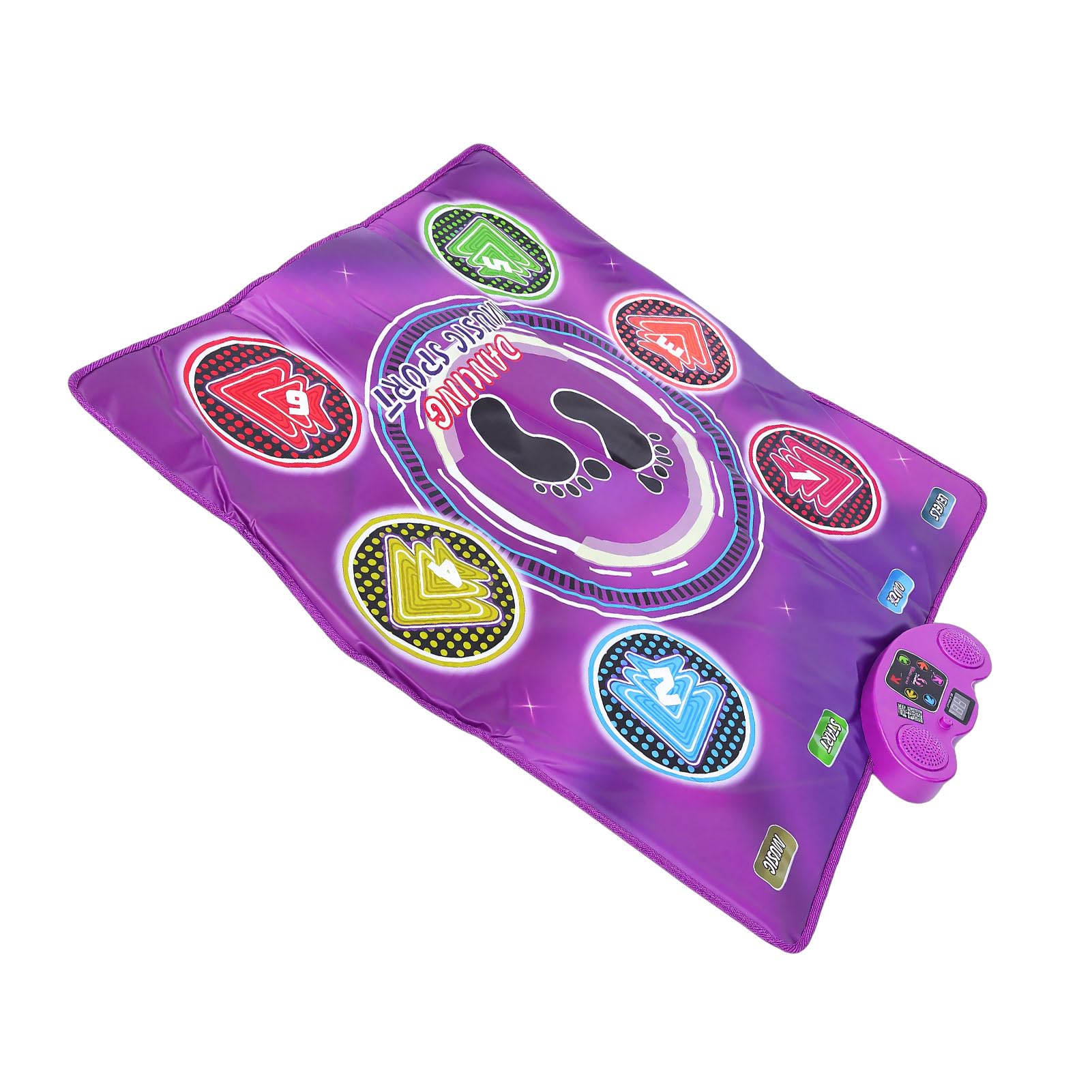 Bewinner Tappetino da Ballo Giocattolo per Bambini dai 3 Ai 12 Anni, Tappetino da Ballo Elettronico Wireless Bluetooth con 6 Pulsanti Illuminati, Volume Regolabile, Antiscivolo, Regalo di Compleanno