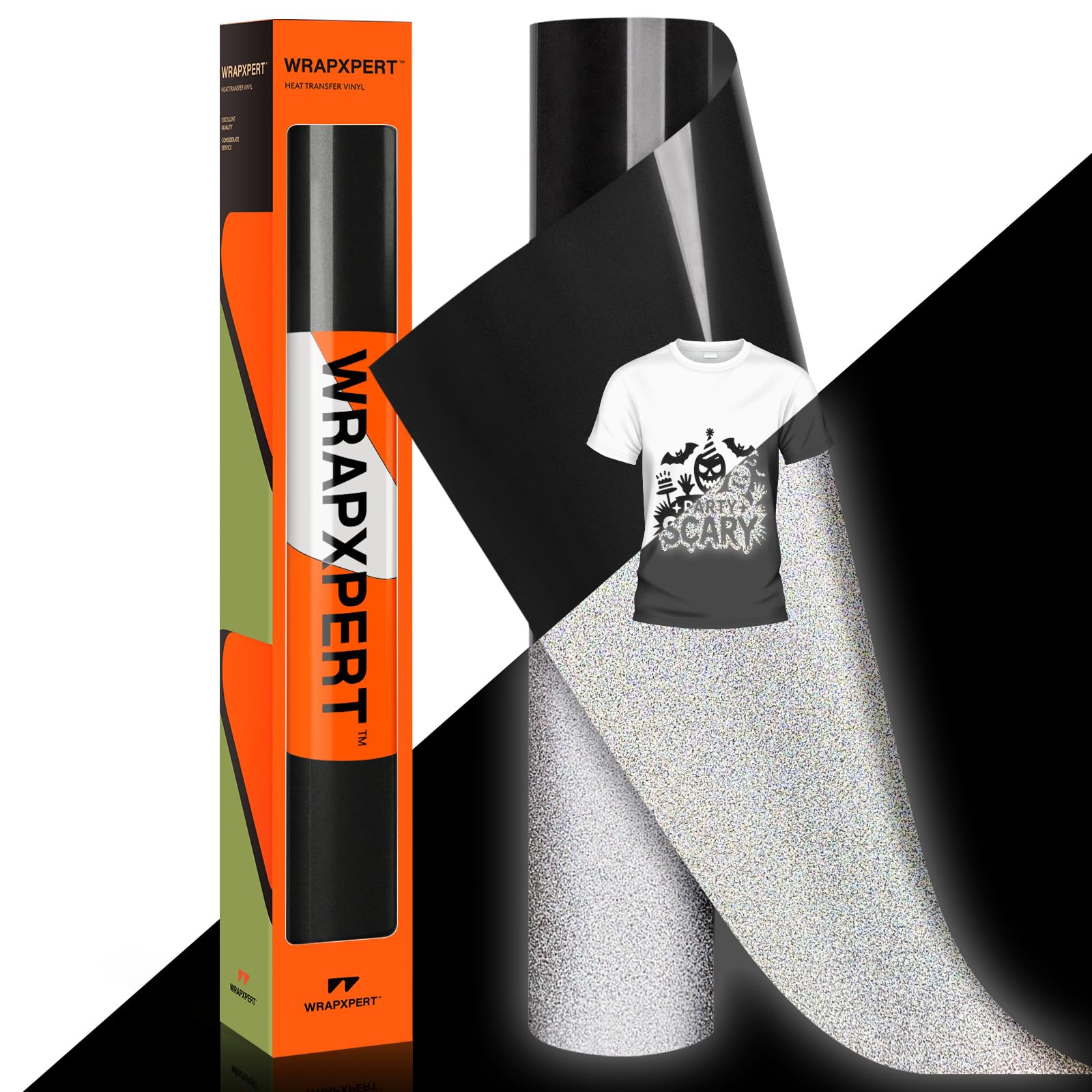 Amazon.com: WRAPXPERT Reflective Heat Transfer Vinyl, Black HTV