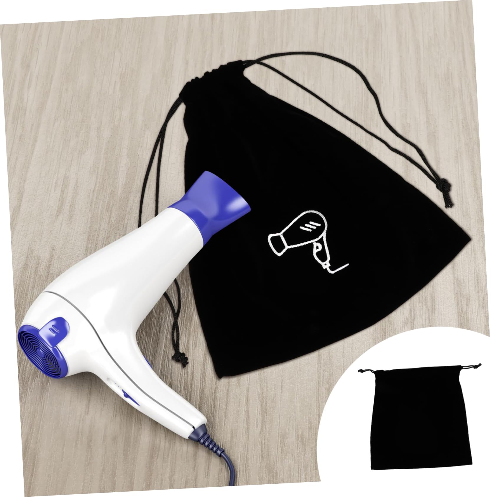 DOITOOL Bolsa De Terciopelo Para Almacenamiento De 10 Piezas Organizador Universal De Forro Polar Para Secador De Pelo Con Cordón Para Artículos De Tocador Pequeña De Franela