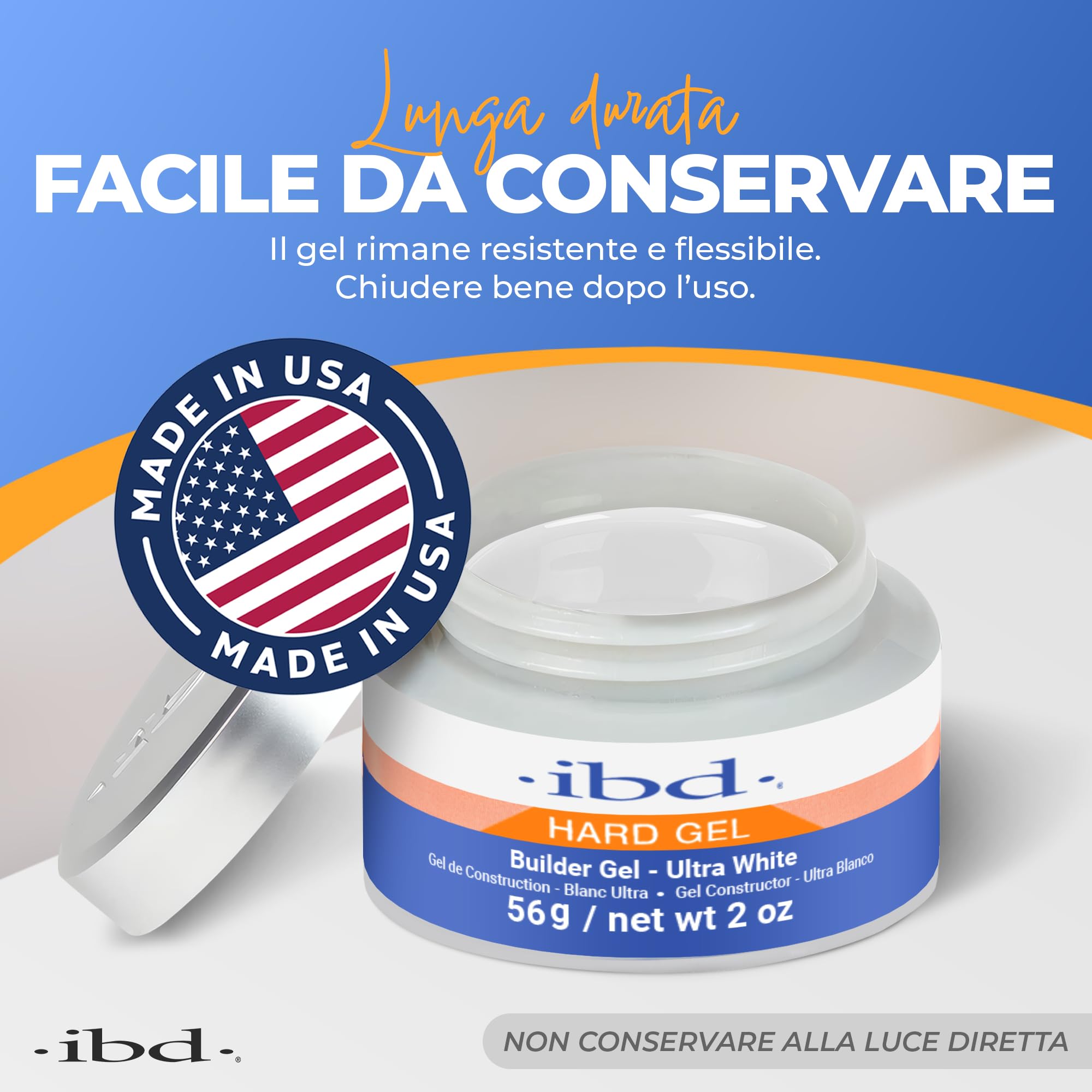 IBD Hard Gel - Gel costruttore UV Ultra White, 56 g - MADE IN USA - Gel costruttore premium per unghie in gel