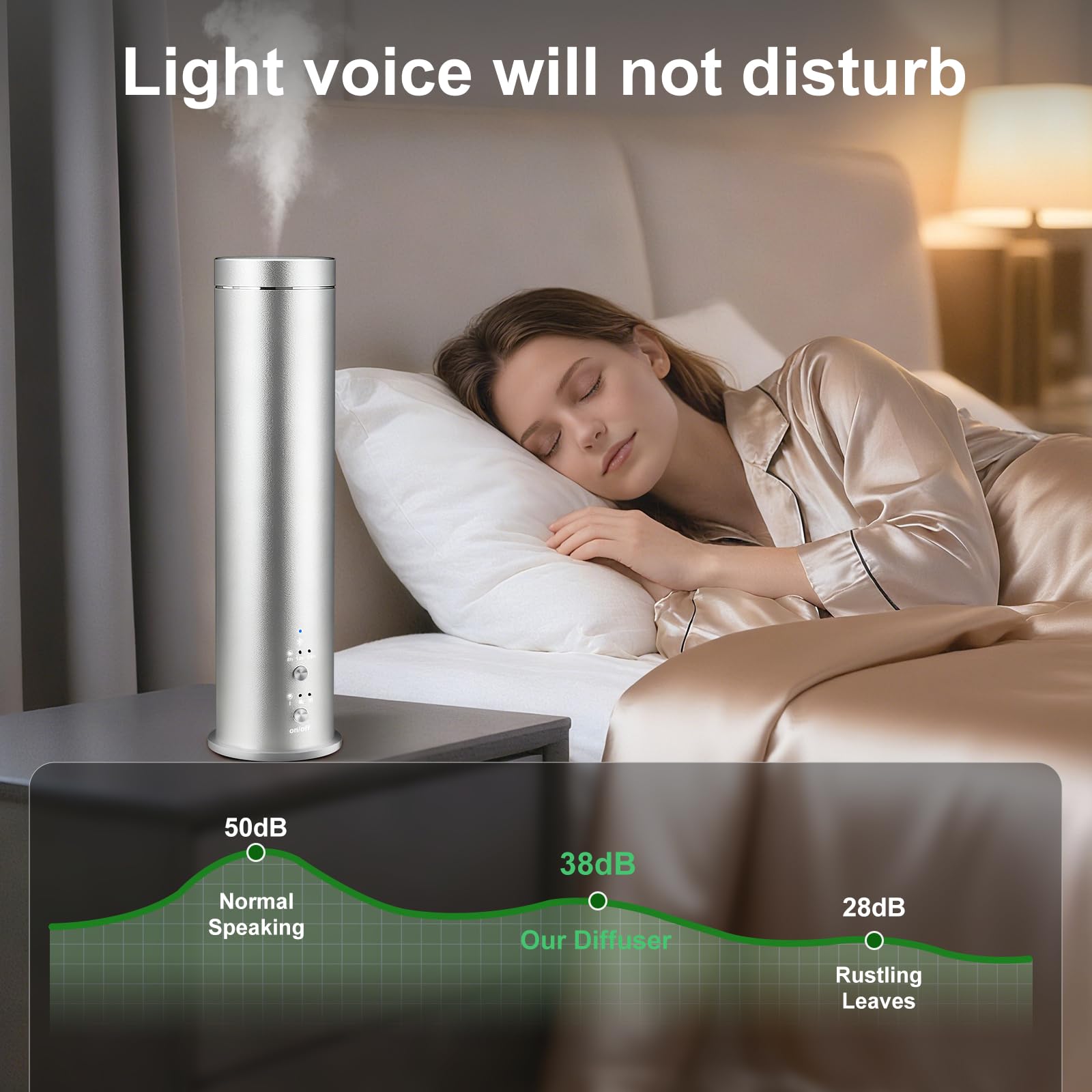 Diffusore di oli essenziali senz'acqua per la casa, l'ufficio, l'hotel e le terme, diffusore di oli profumati per aromaterapia, telecomando, timer, argento