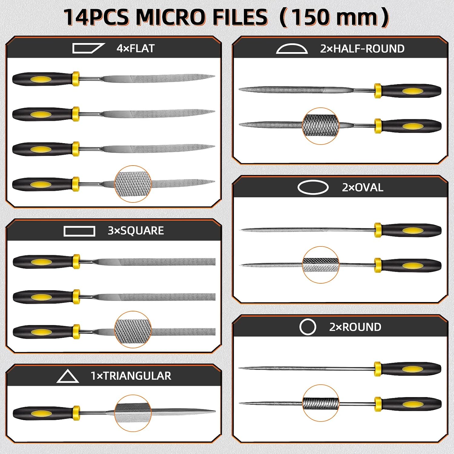 Metal File Set,46PCS Metal Files for Steel,4PCS Large File Woodworking Wood Files Set 14PCS Needle for Works Tools