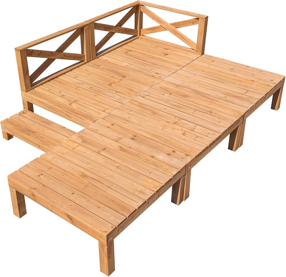 ウッドデッキ 天然木 キット 9点セット 組み合わせ自由 ウッドパネル Amazon.co.jp: RIDEWINCE ウッドデッキ 天然木 キット 9点セット