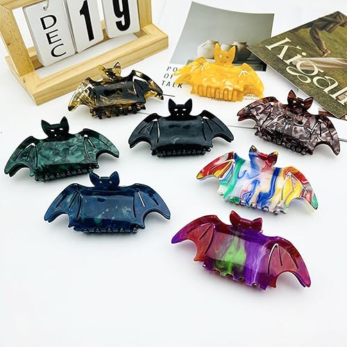 Miniatura 8 de Pinzas de pelo de Halloween para mujer, 2 pinzas para el pelo de Halloween (negro)