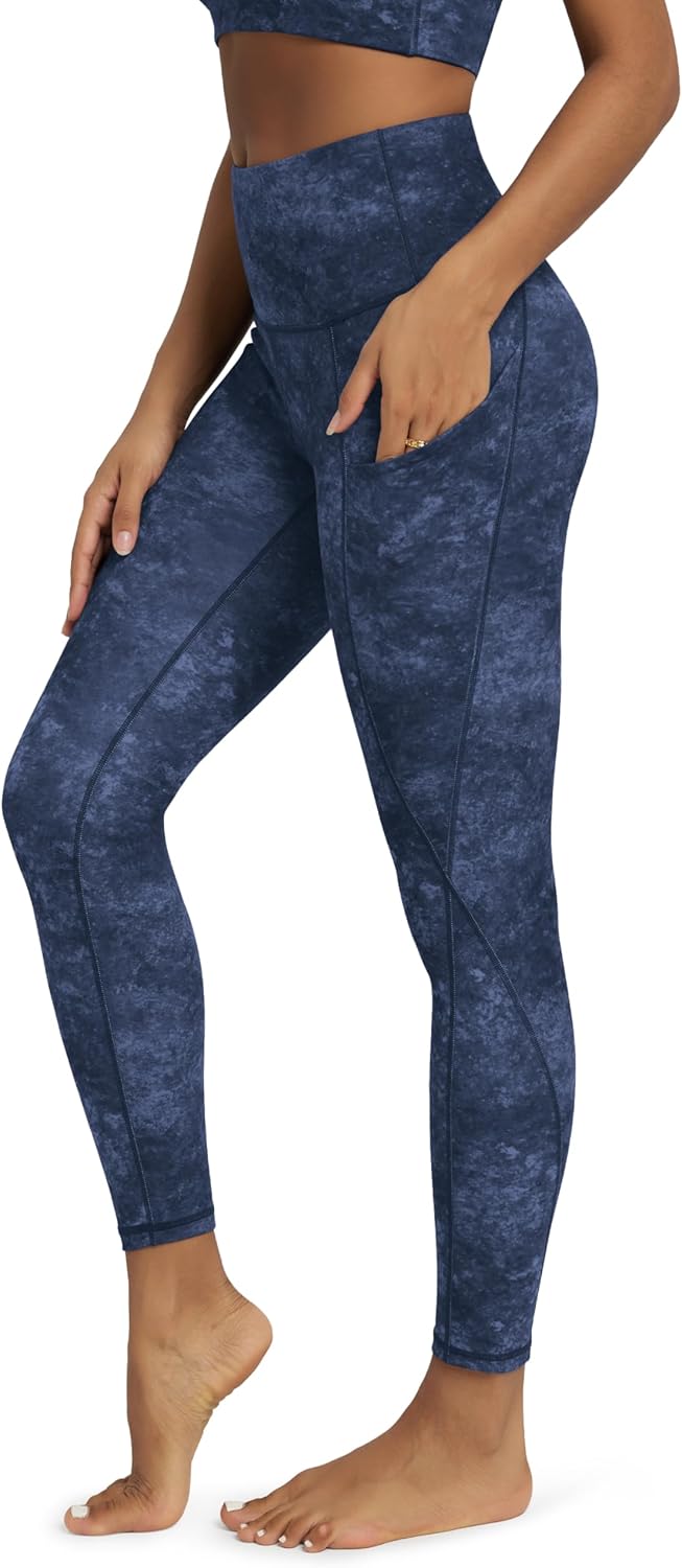 ODODOS Women's High Waisted Yoga Leggings with Pockets, Tummy Control Non See Through Workout Athletic Running Yoga Pants