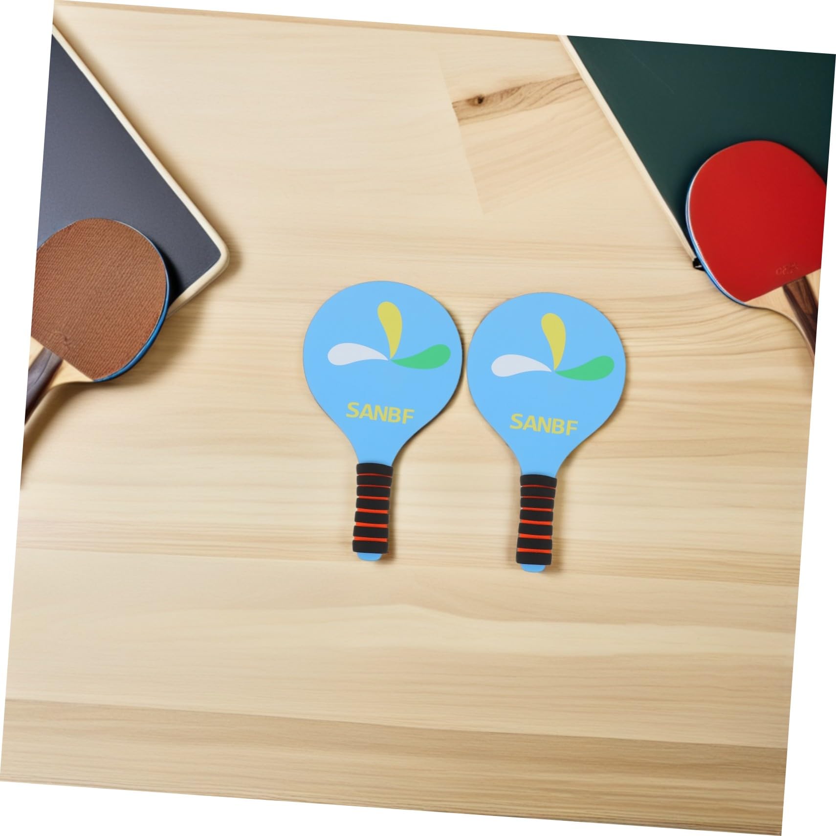 BESPORTBLE Set di Racchette da Badminton Rinforzato, per Adulti | Legno, Spugna e Piume D’anatra, Include Palline e Volani, per Parco e Uso All’aperto