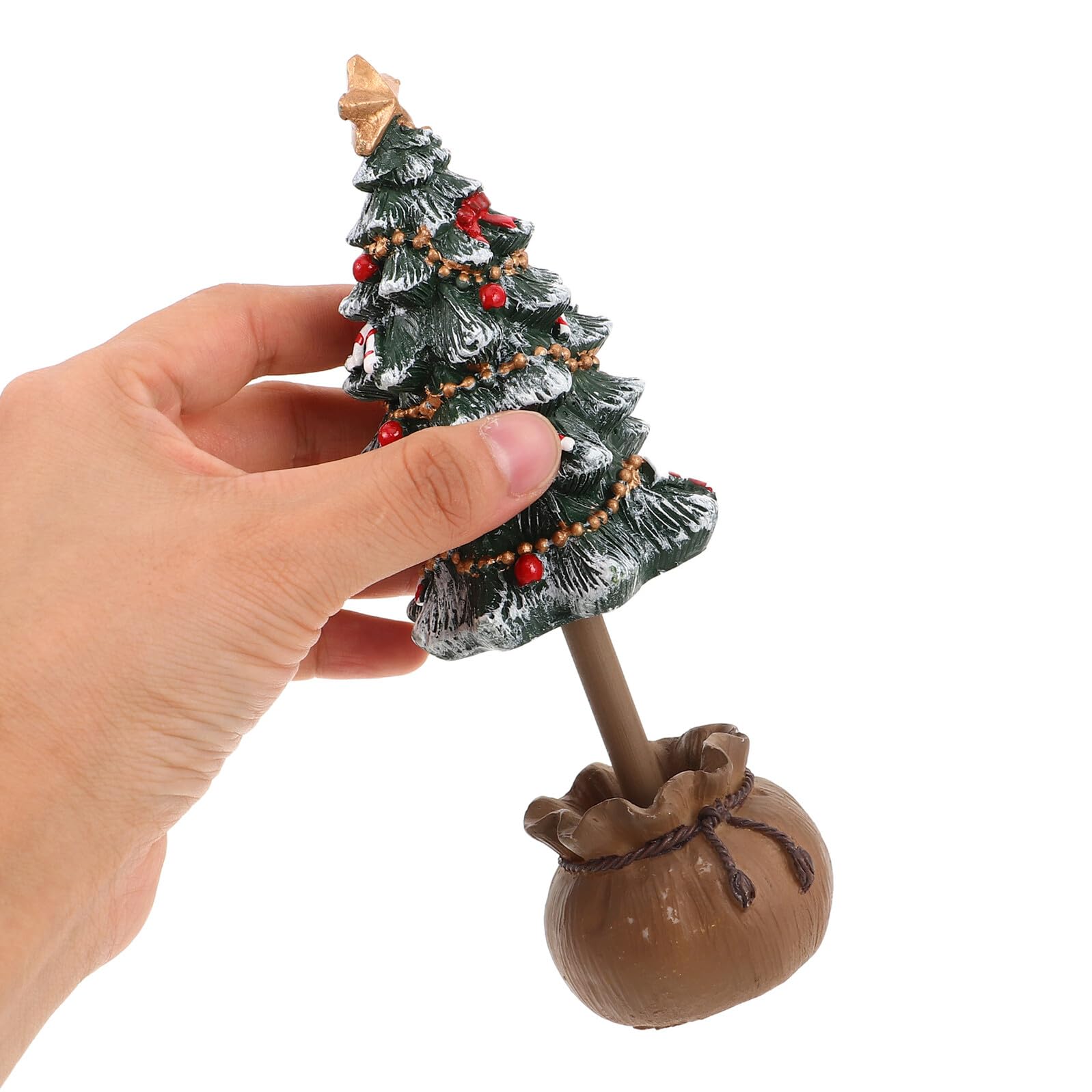 Toyvian 2 Pezzi Mini Alberi di Natale da Tavolo in Resina Verde Sculture Natalizie da Scrivania per Casa Ufficio e Decorazioni Festive Accessori Fotografici Compatti e Resistenti allo