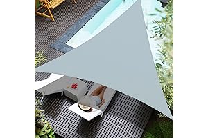 20x20x20 Gray Sun Shade Triangle Sail: 95% UV Protection, Waterproof and Breathable