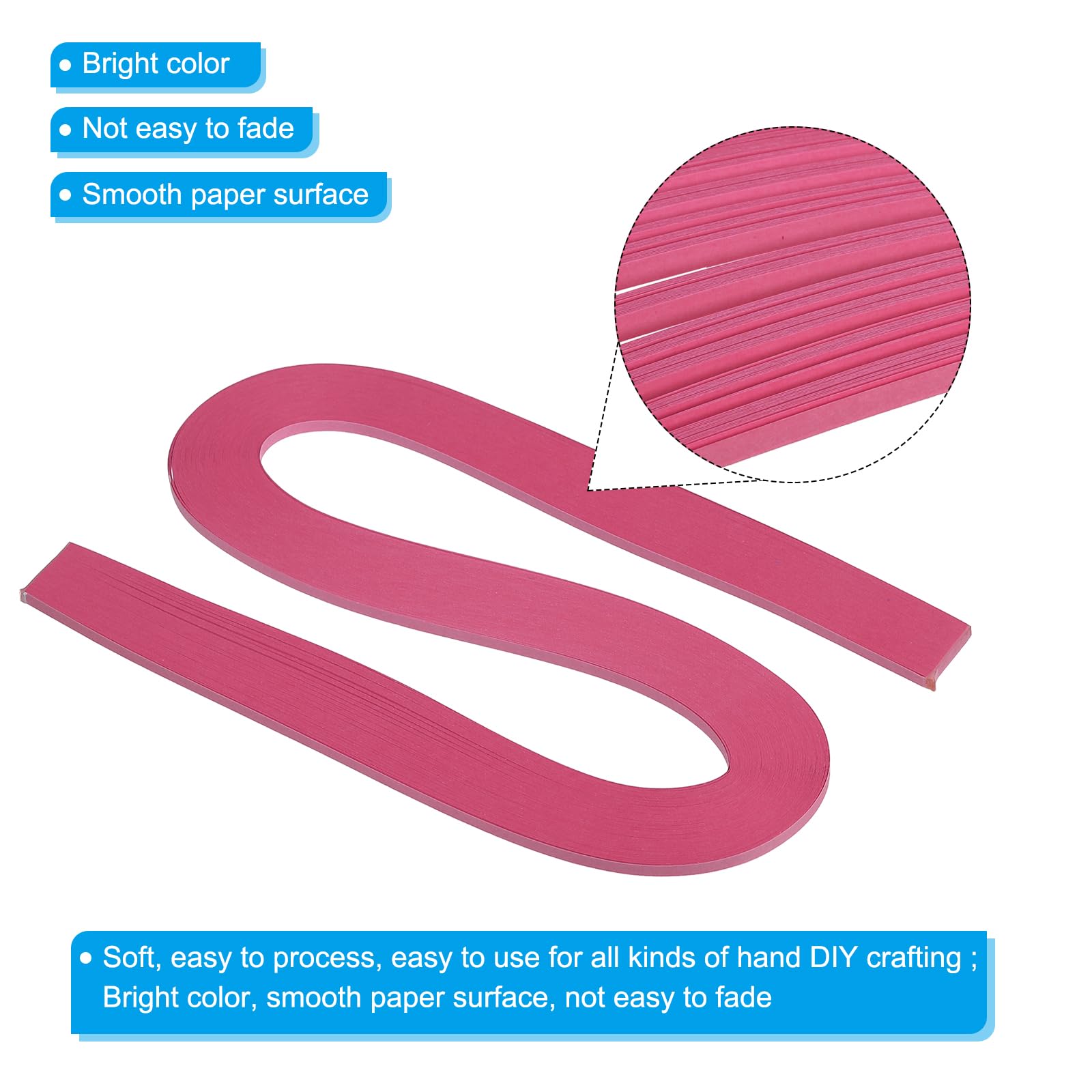 PATIKIL 240pcs Quilling Strips Paper 3mm(1/8") 54cm Origami Paper Quilling Strip for Art DIY Hand Craft Christmas Rose Red - Image 3